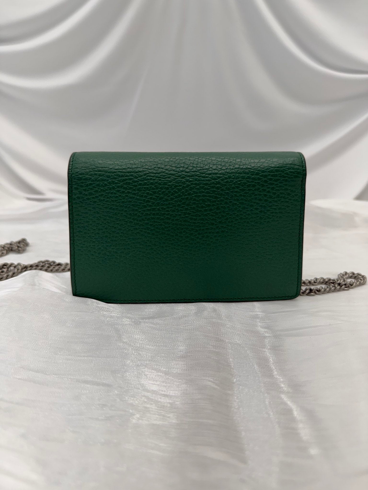 Gucci Emerald Green Grained Leather Super Mini Dionysus Bag
