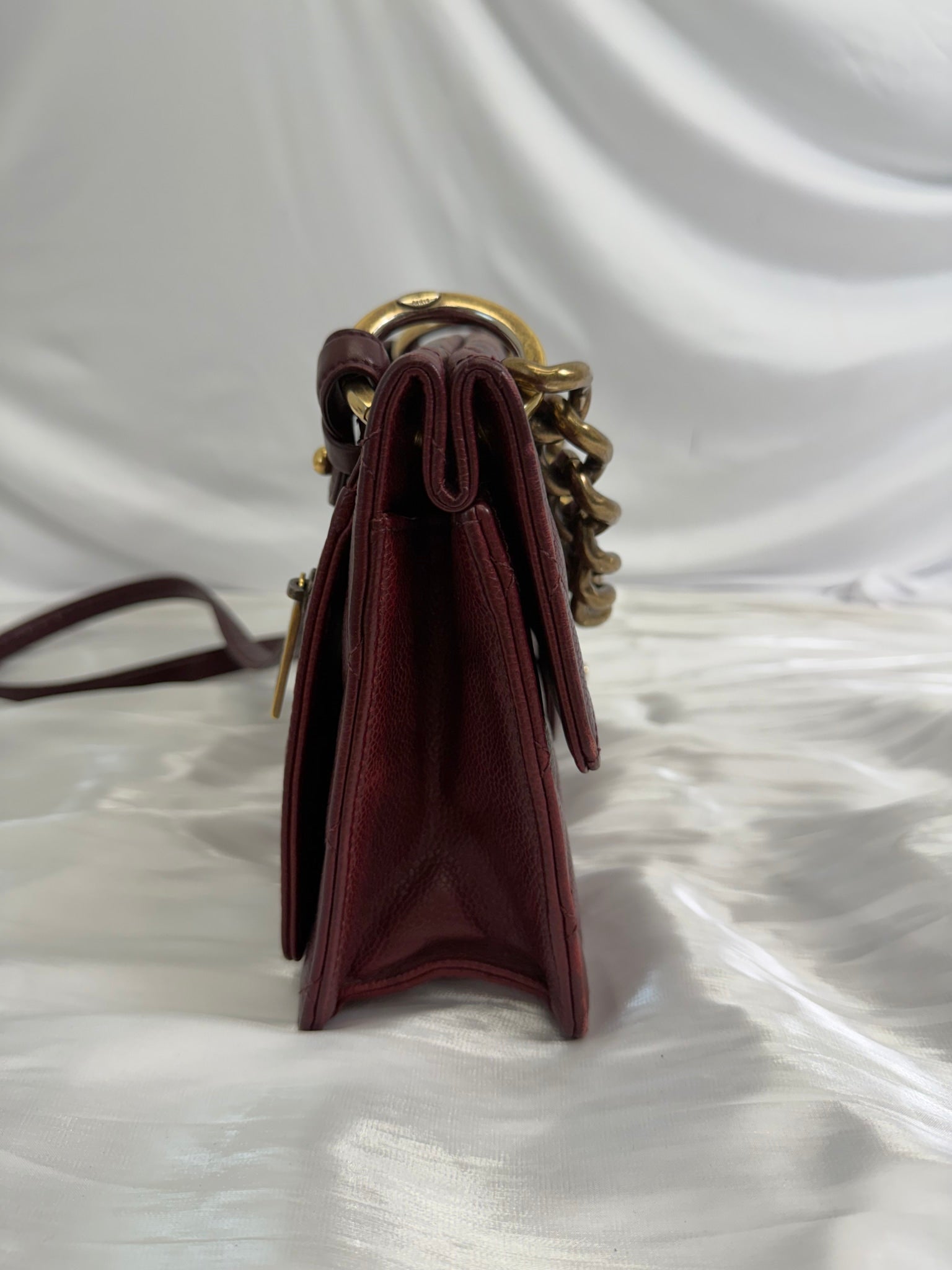 Chanel Burgundy Caviar Retro Flap Bag