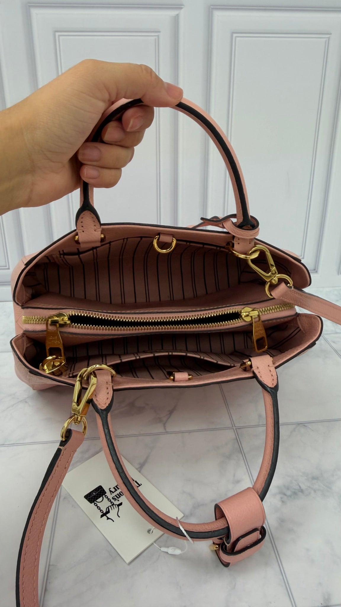 Louis Vuitton Pink Monogram Empreinte Leather Montaigne BB Handbag
