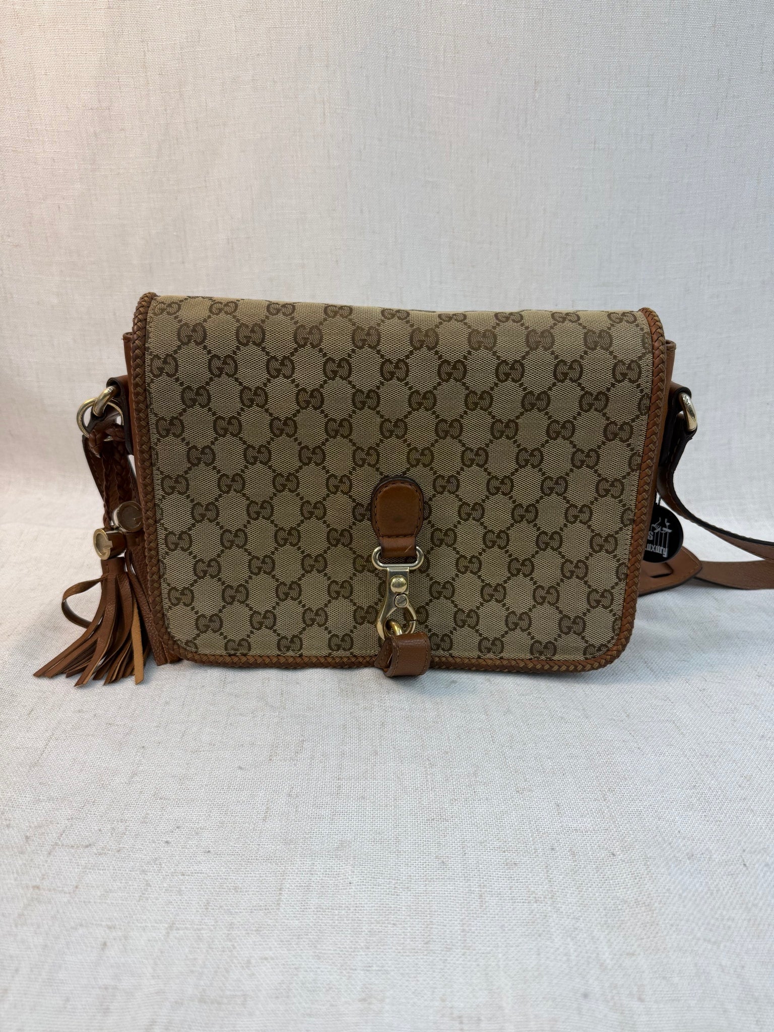 Gucci Brown GG Canvas Print Messenger Bag