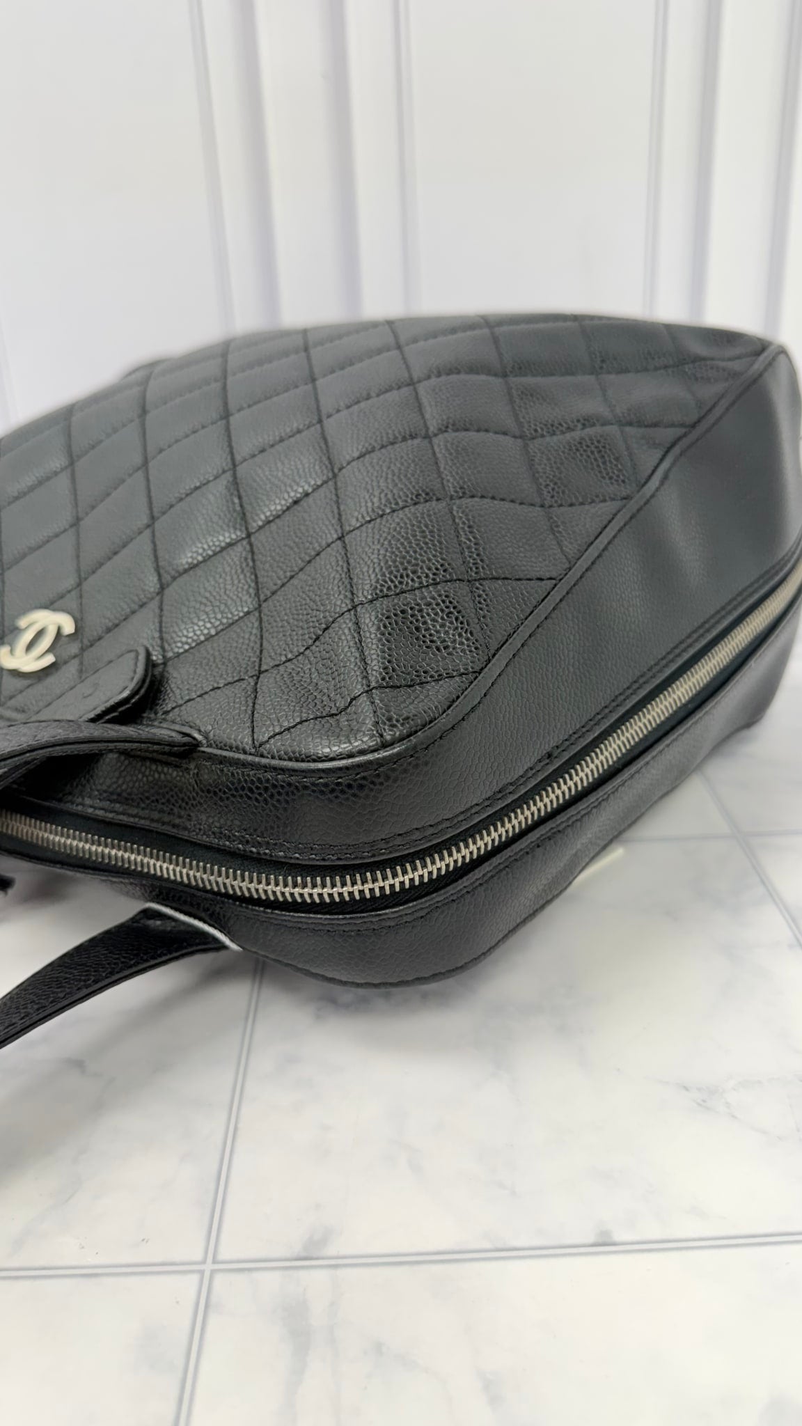 Chanel Black Caviar Leather Shoulder Bag