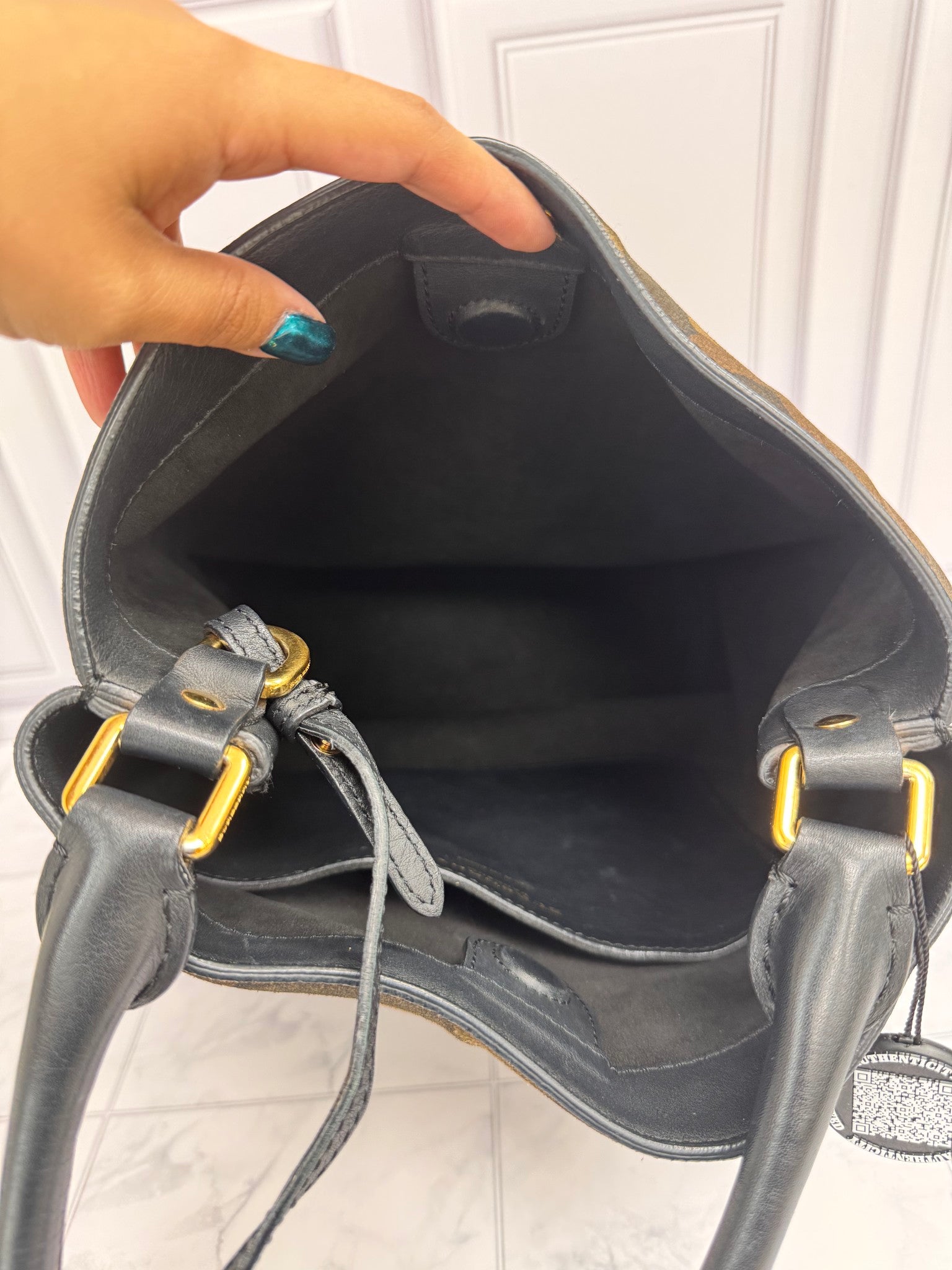 Burberry Brown Camoflauge Suede And Leather Bucket Bag