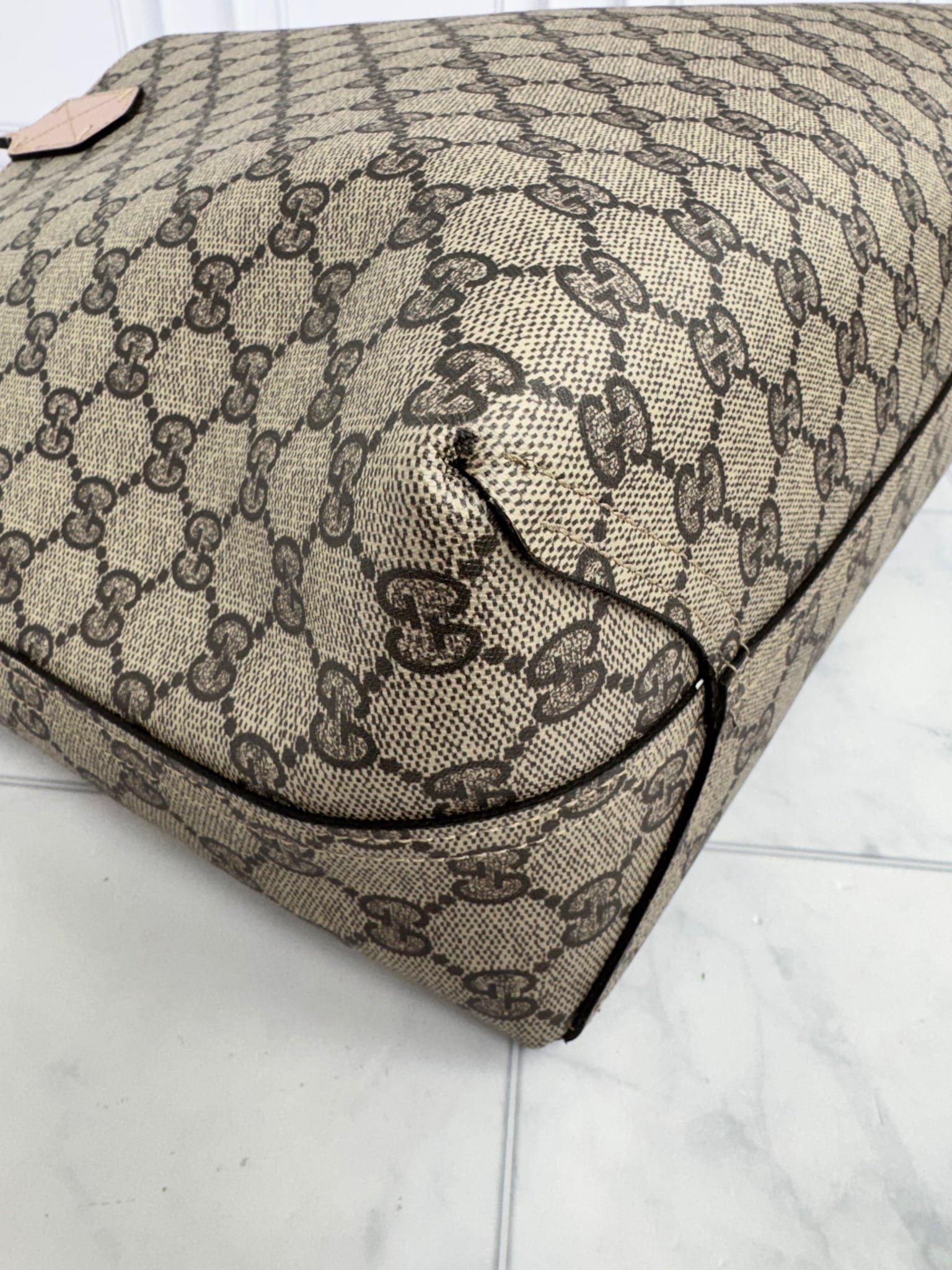 LIKE NEW - Gucci GG Supreme And Pink Large Reversible Tote Bag