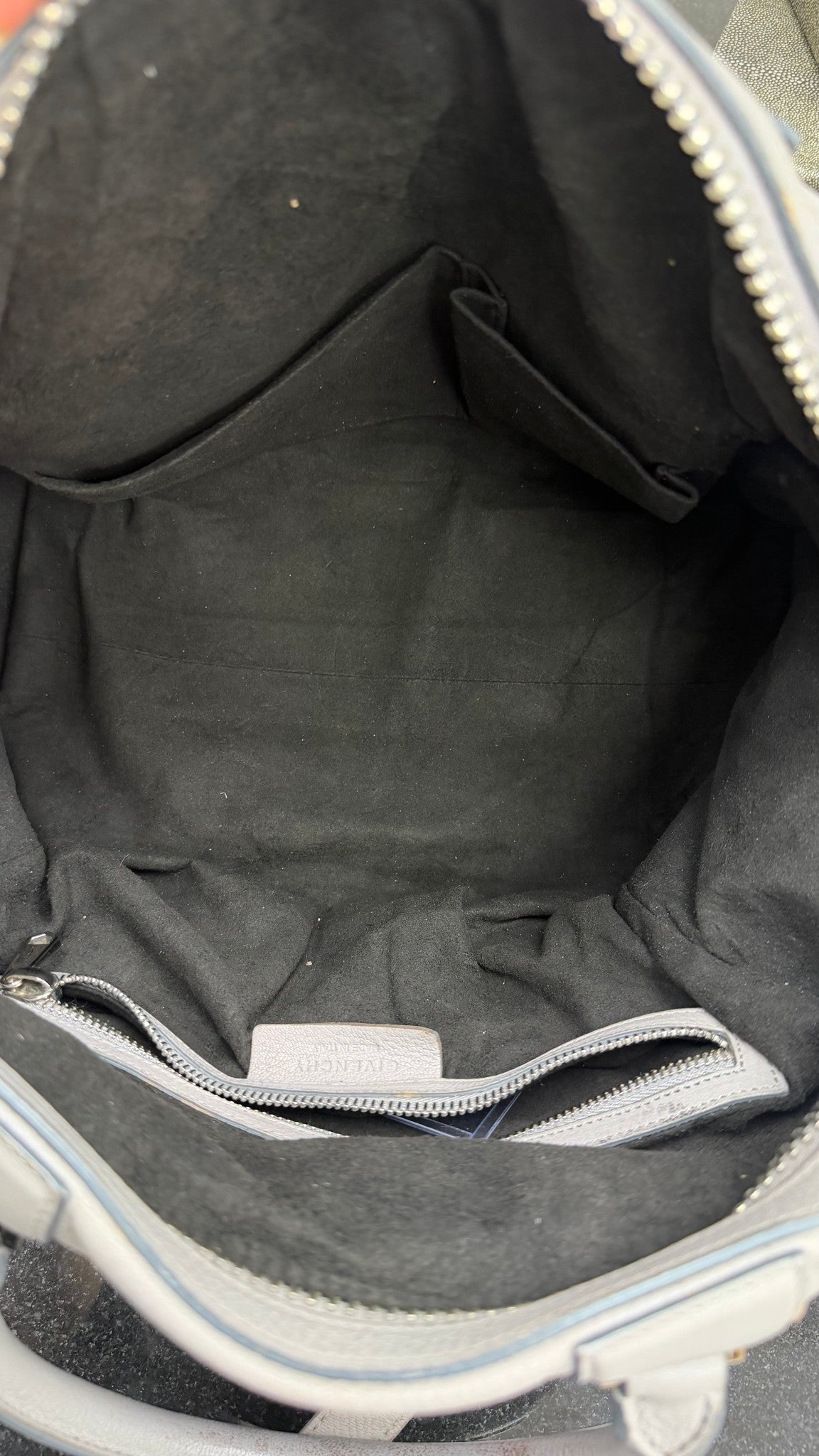 Givenchy Grey Leather Chain Duffle Bag