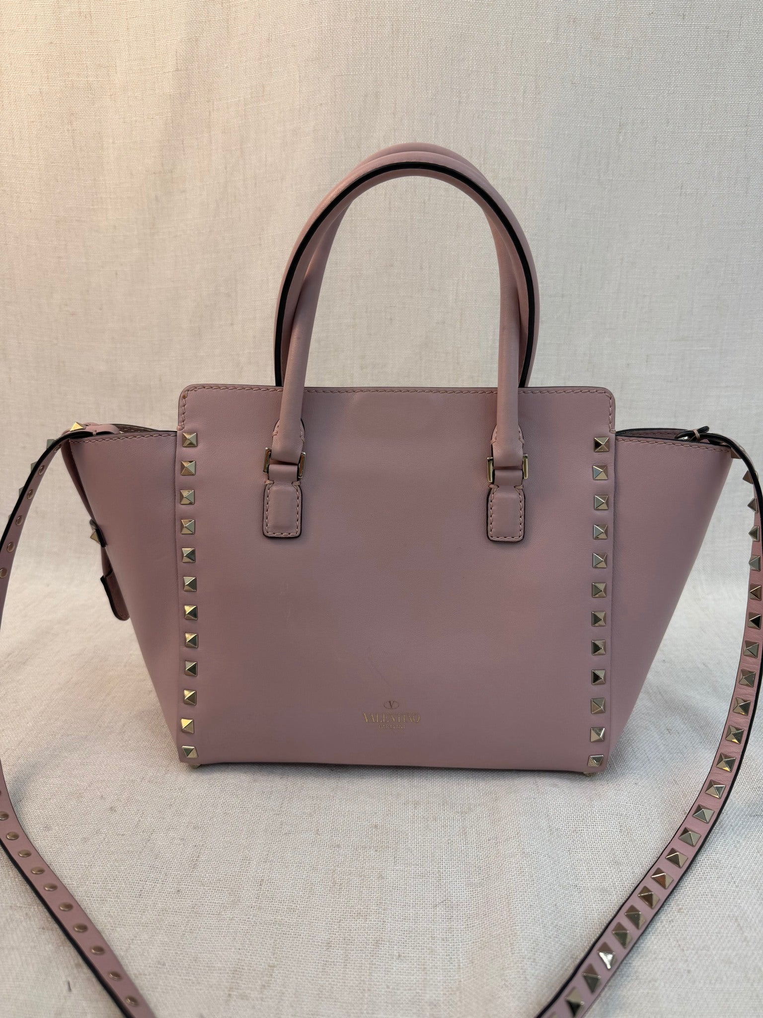 Valentino Light Pink Rockstud Two Way Tote Bag