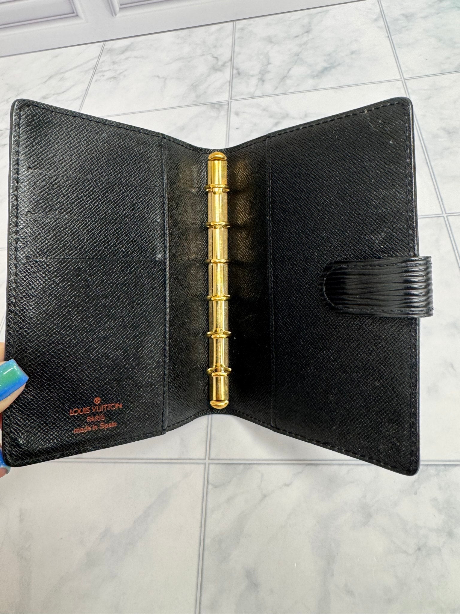 Louis Vuitton Black Epi Leather Agenda PM