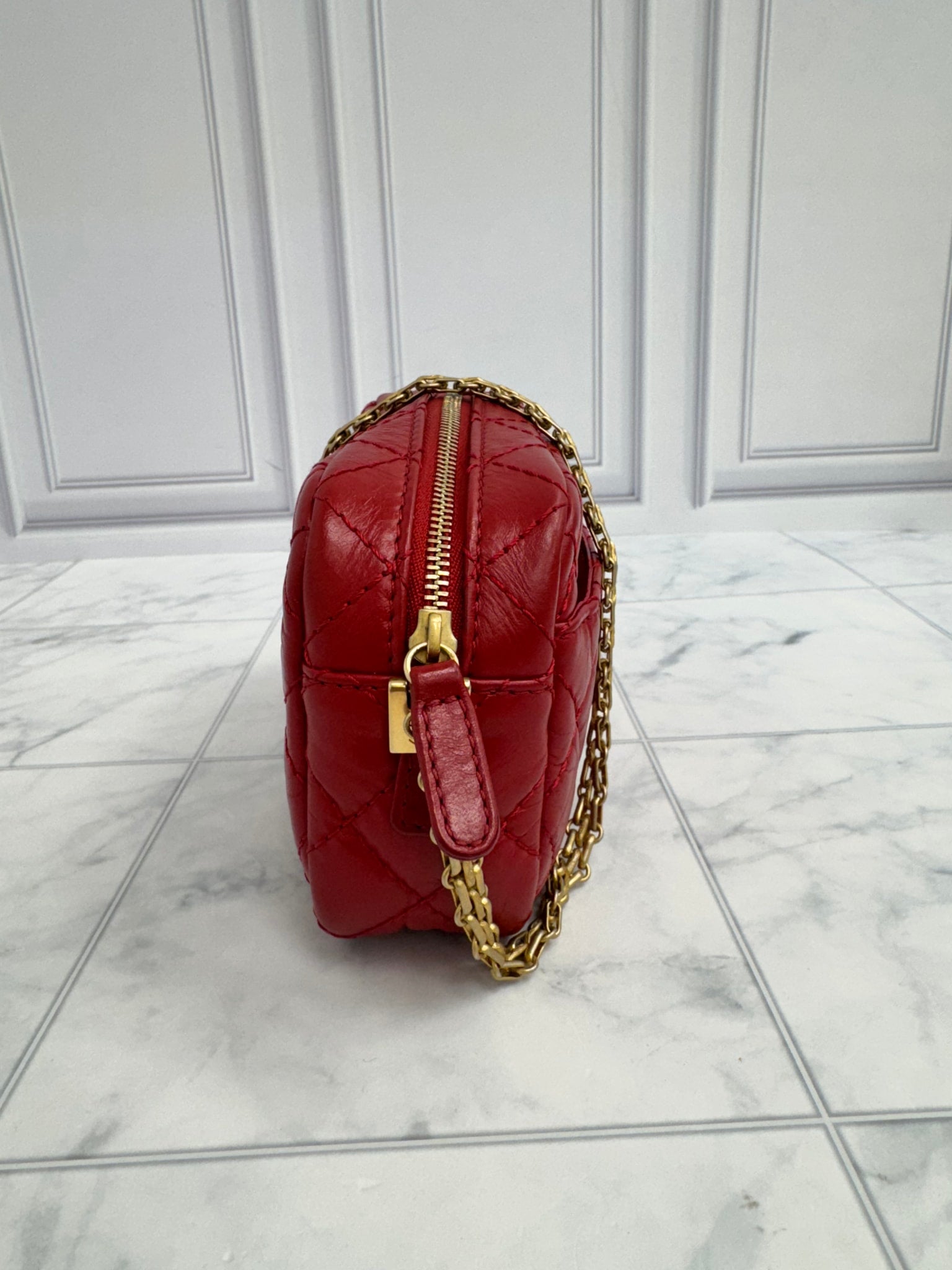 Chanel Red Quilted Calfskin Reissue 2.55 Mini Camera Bag