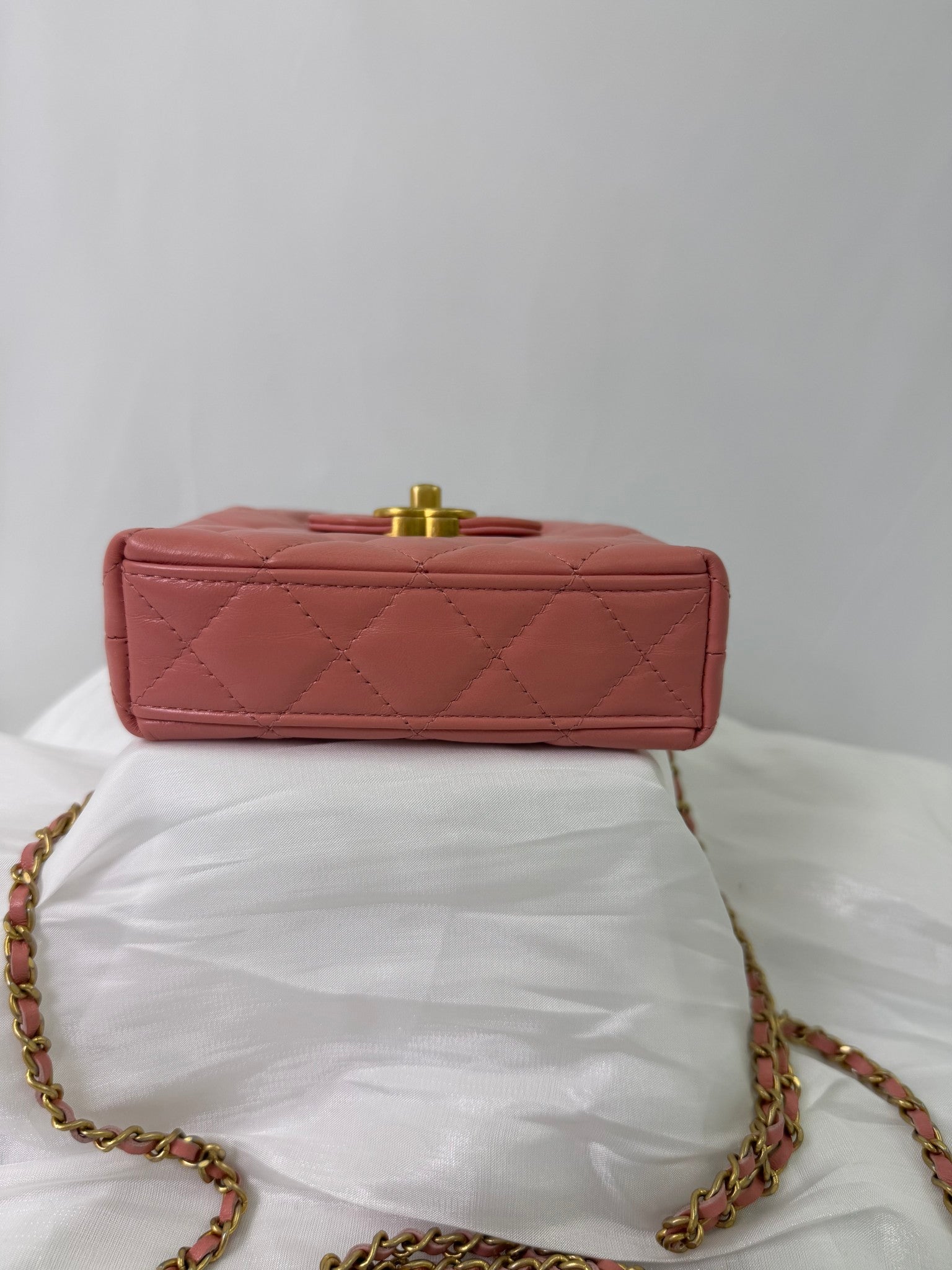 Chanel Pink Lambskin Mini Kelly Shopping Bag
