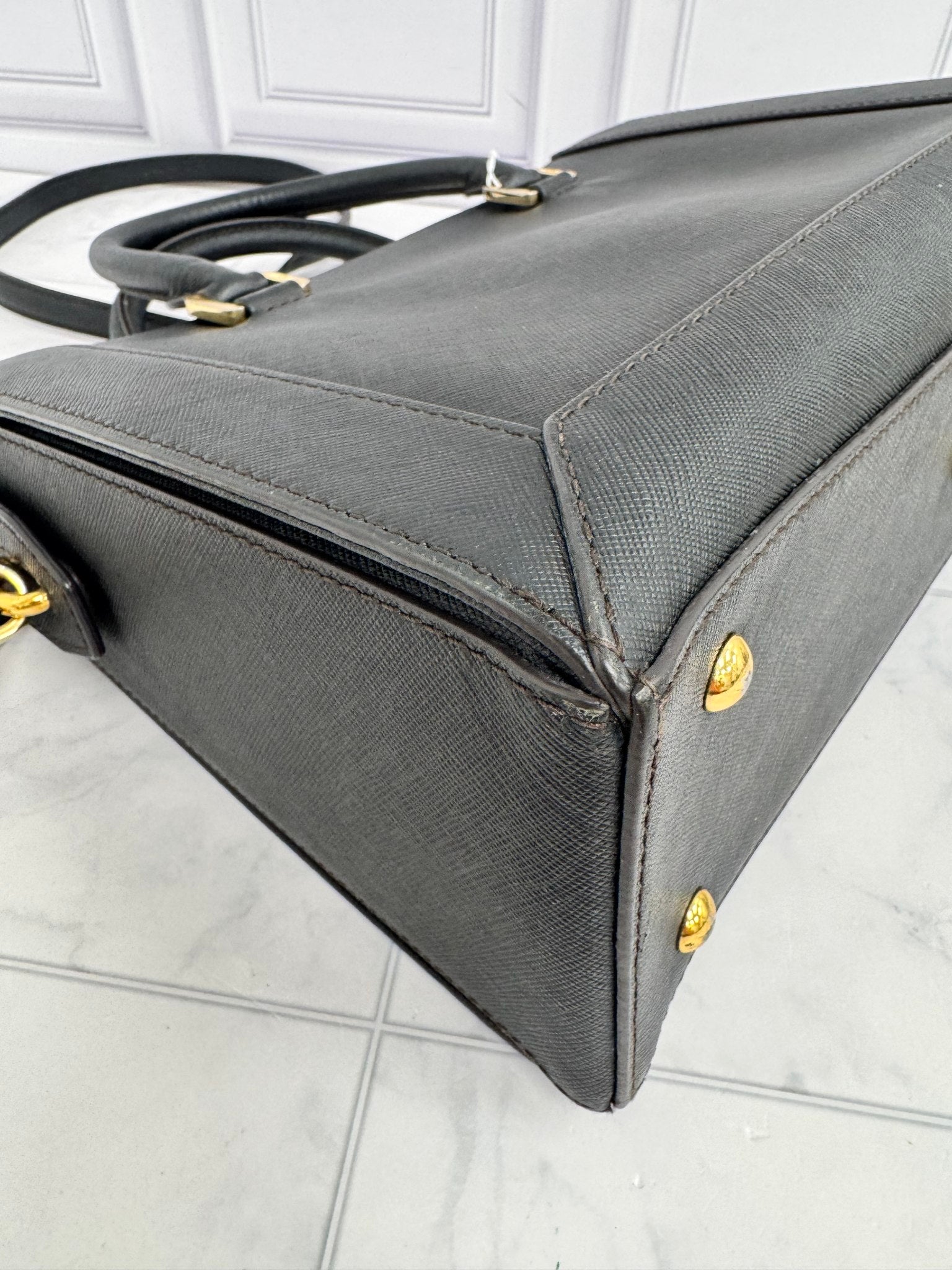 MCM Black Saffiano Leather Nuovo Large 2Way Bag