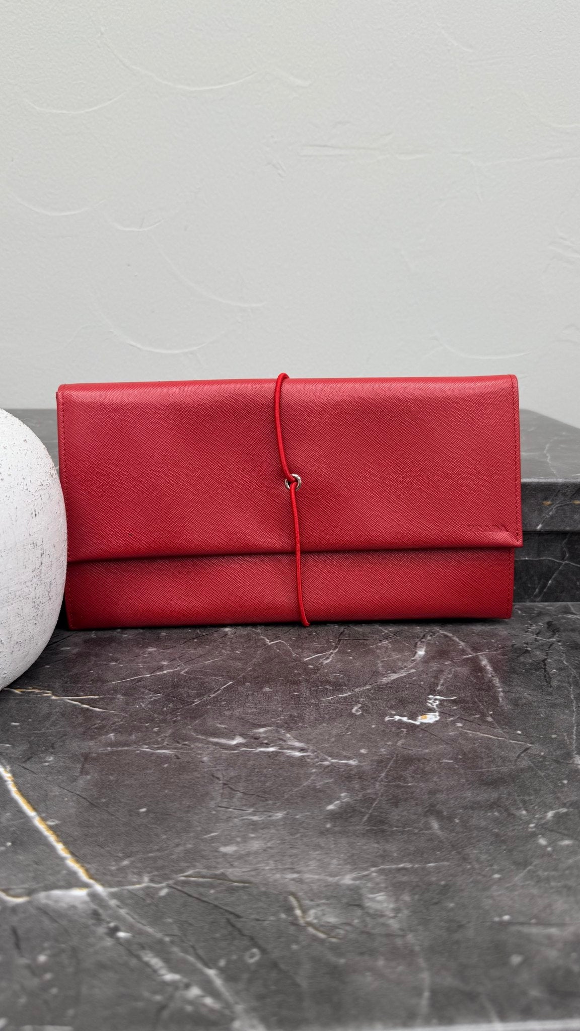 Saint Laurent YSL Red Leather Flap Pouch