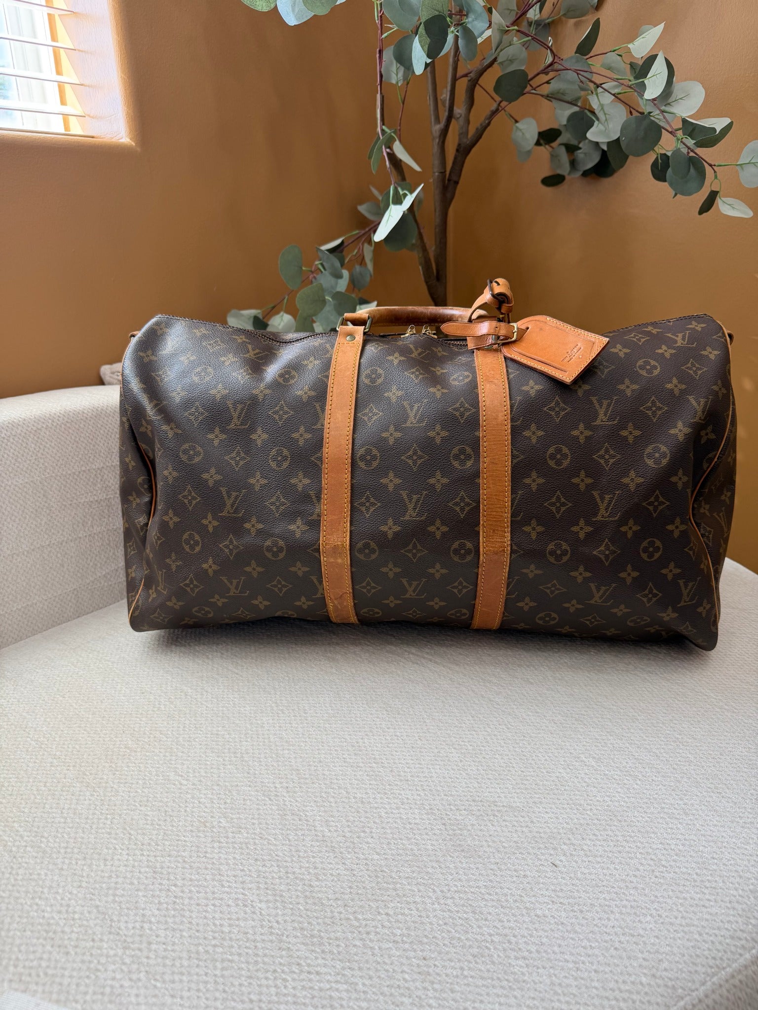 Louis Vuitton Monogram Canvas Keepall 55 Duffle Bag