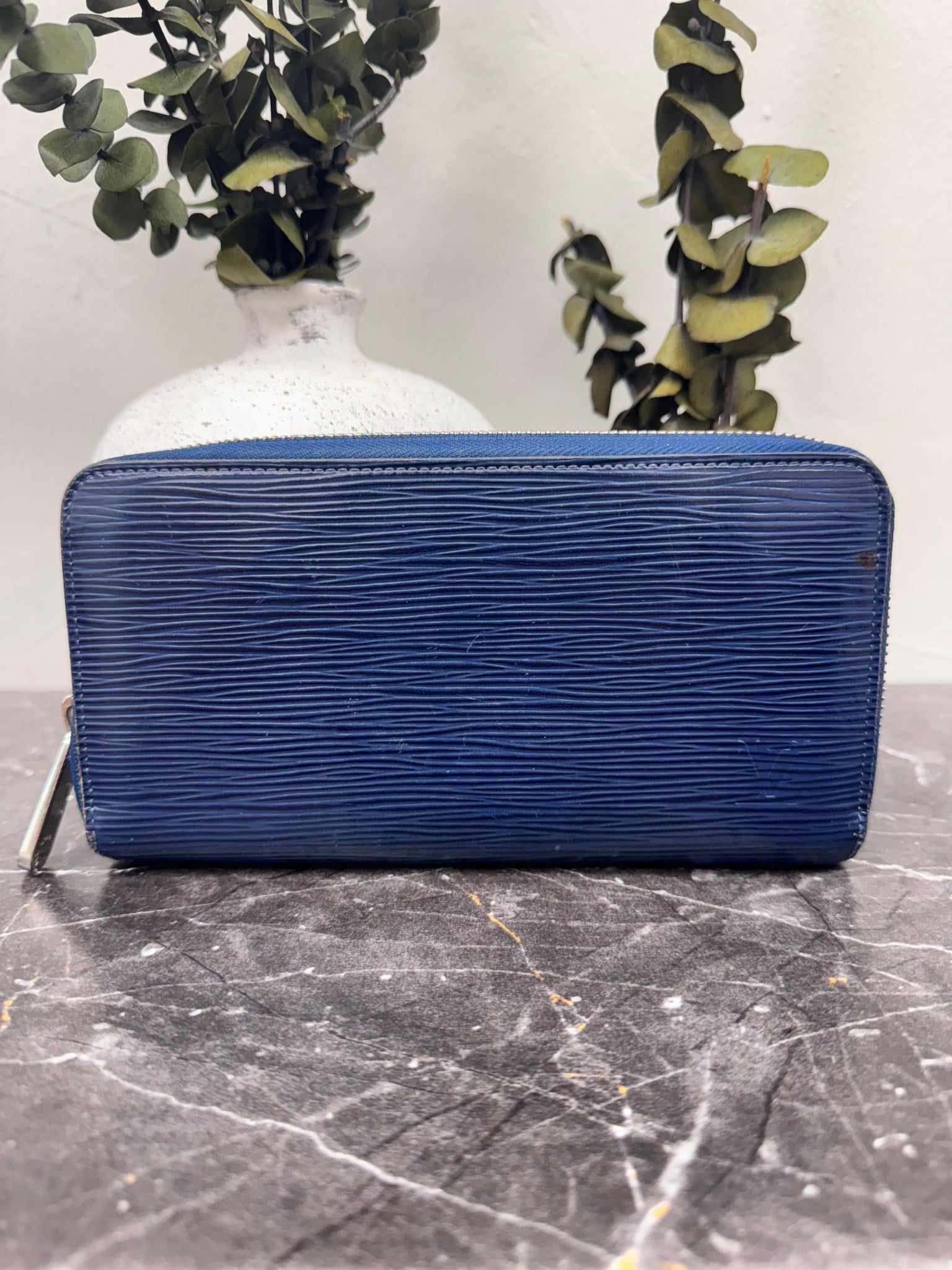 Louis Vuitton Blue Epi Leather Long Zippy Wallet