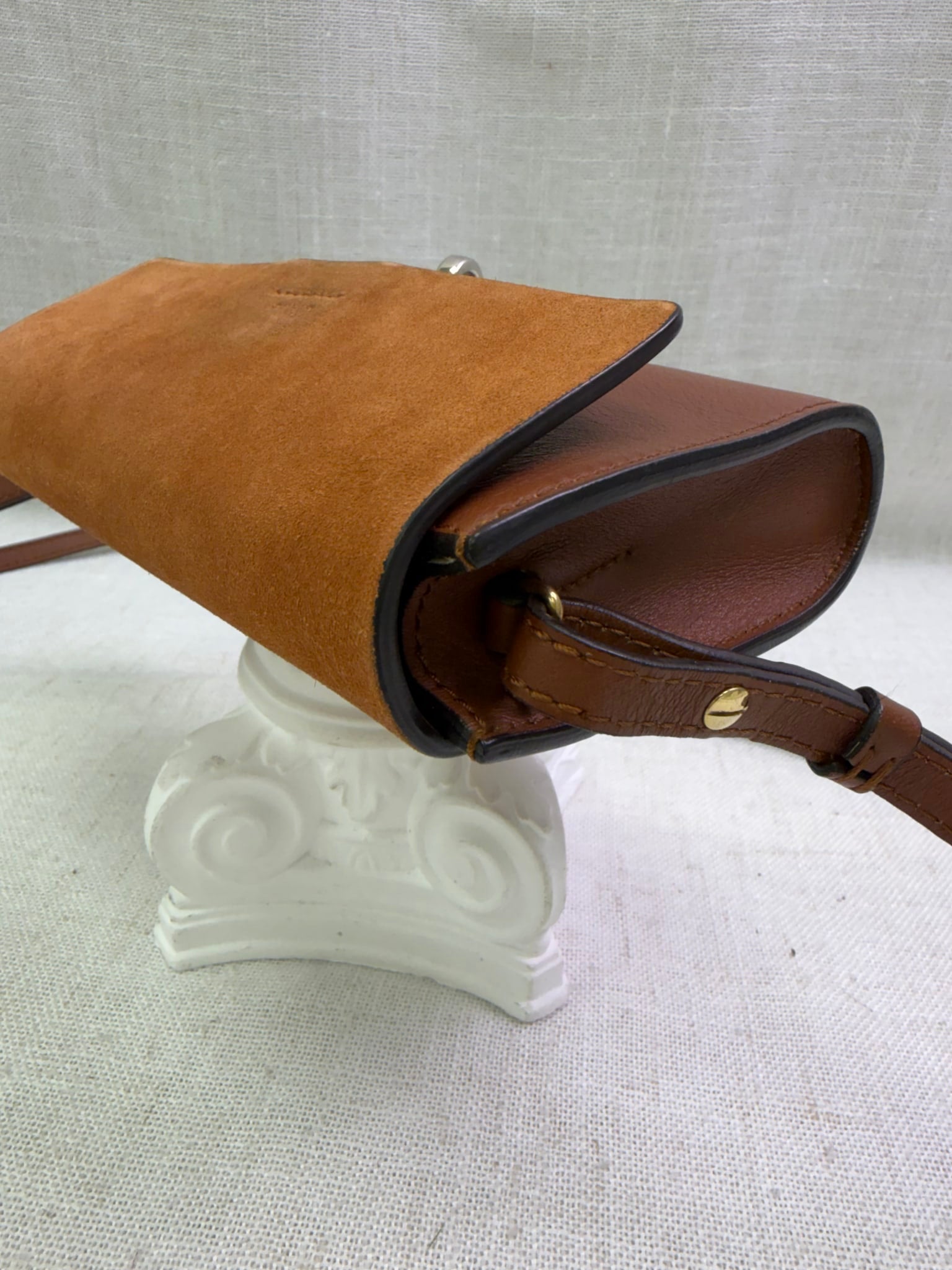 Chloe Brown Leather & Suede Mini Faye Crossbody Bag