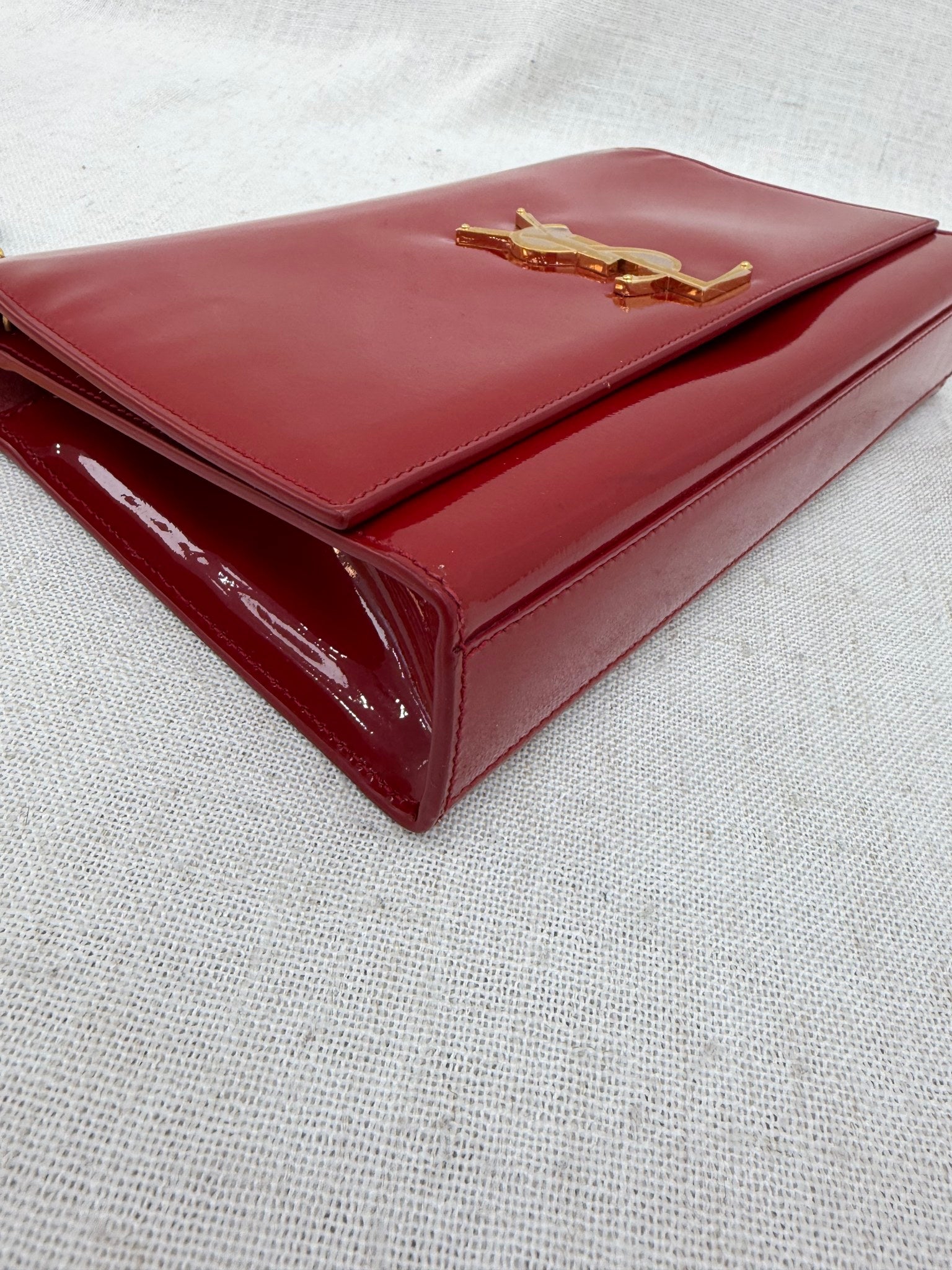 Saint Laurent YSL Red Patent Leather Kate Bag