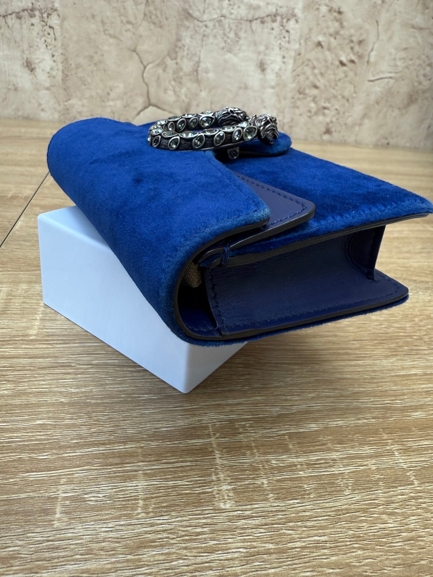 Gucci Blue Velvet Mini Dionysus Super Crossbody Bag