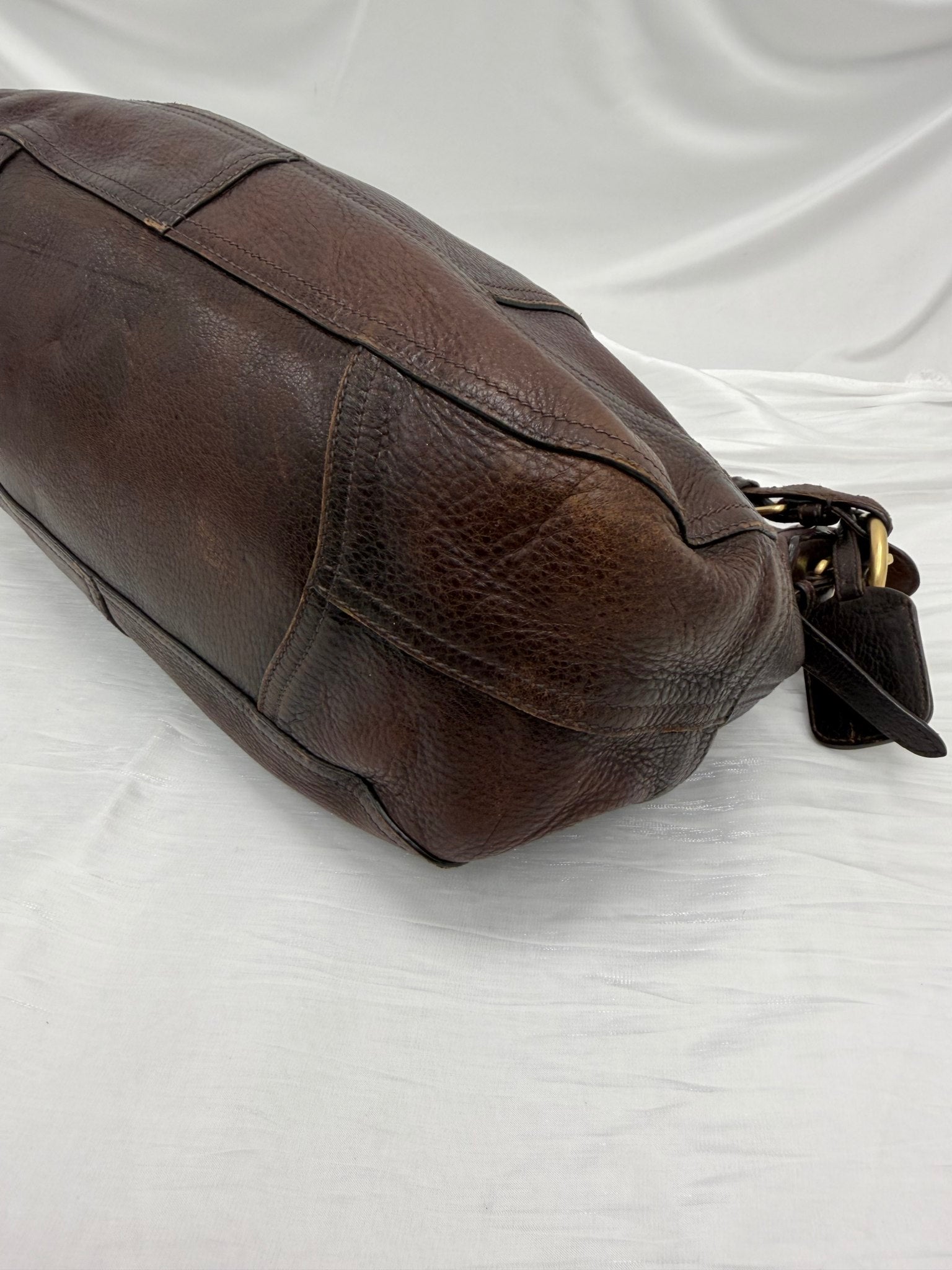 Prada Brown Leather Cervo Antik Hobo Handbag