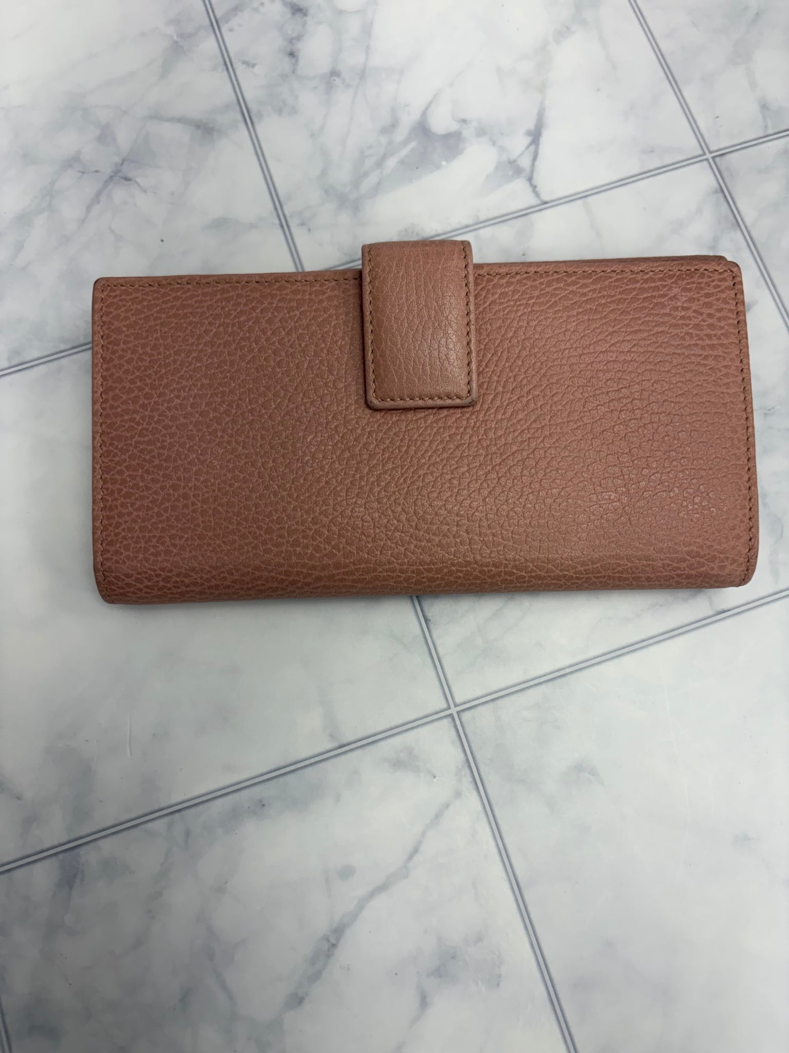 Gucci Dusty Pink Leather Long Wallet
