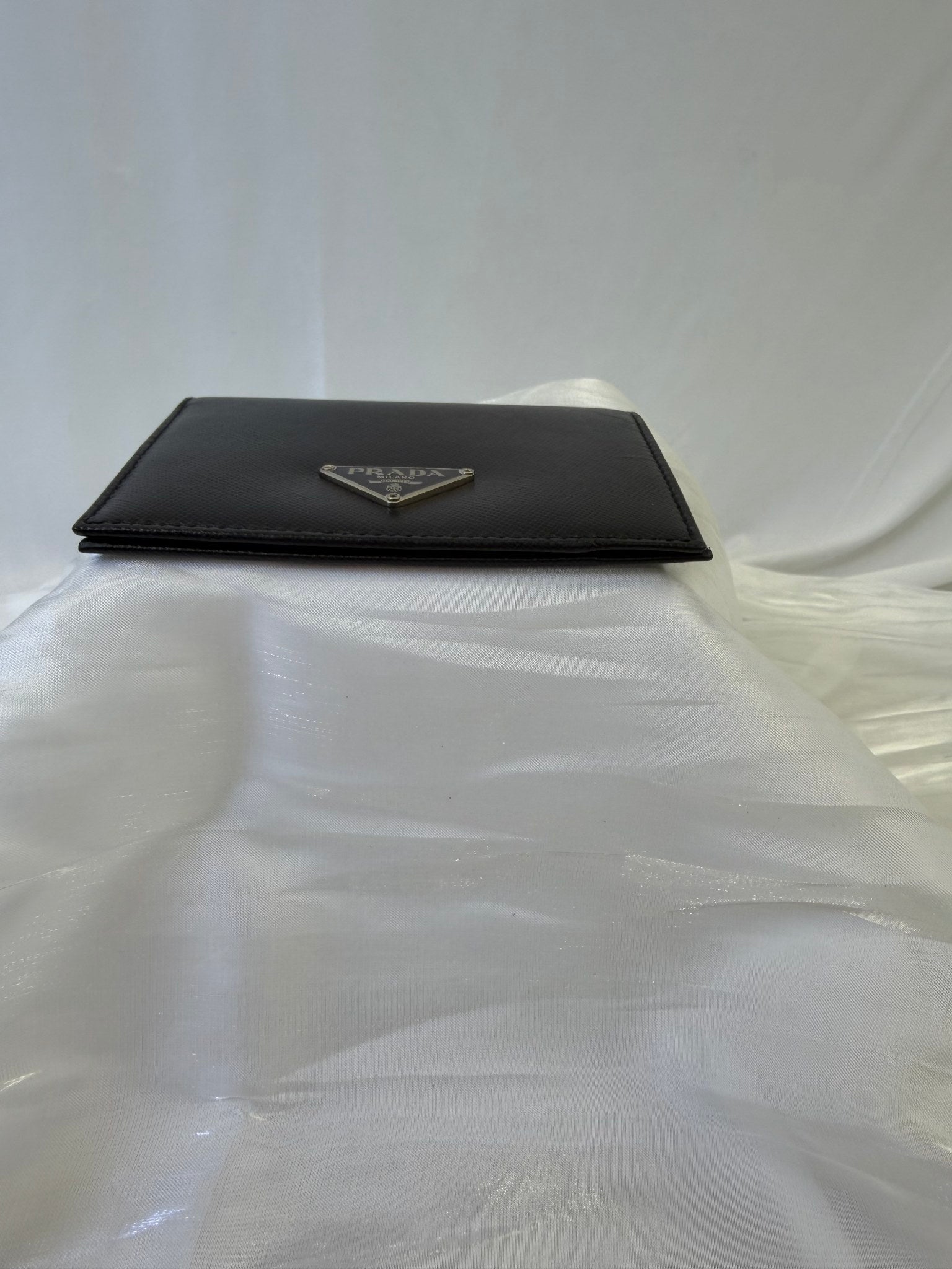 Prada Black Saffiano Leather ID Card Case