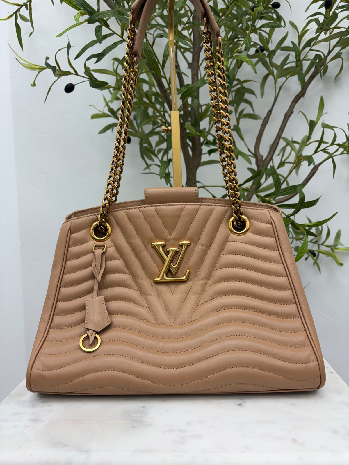 Louis Vuitton Brown Leather New Wave Chain Tote Bag