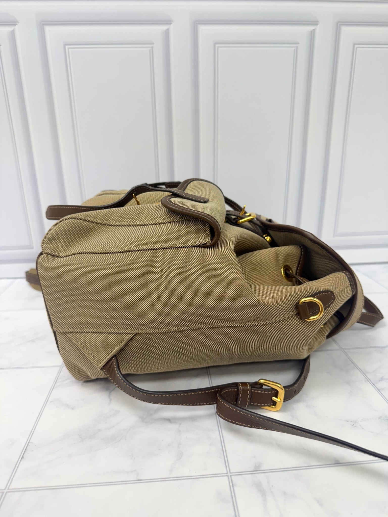 Prada Beige Canvas Milano Backpack