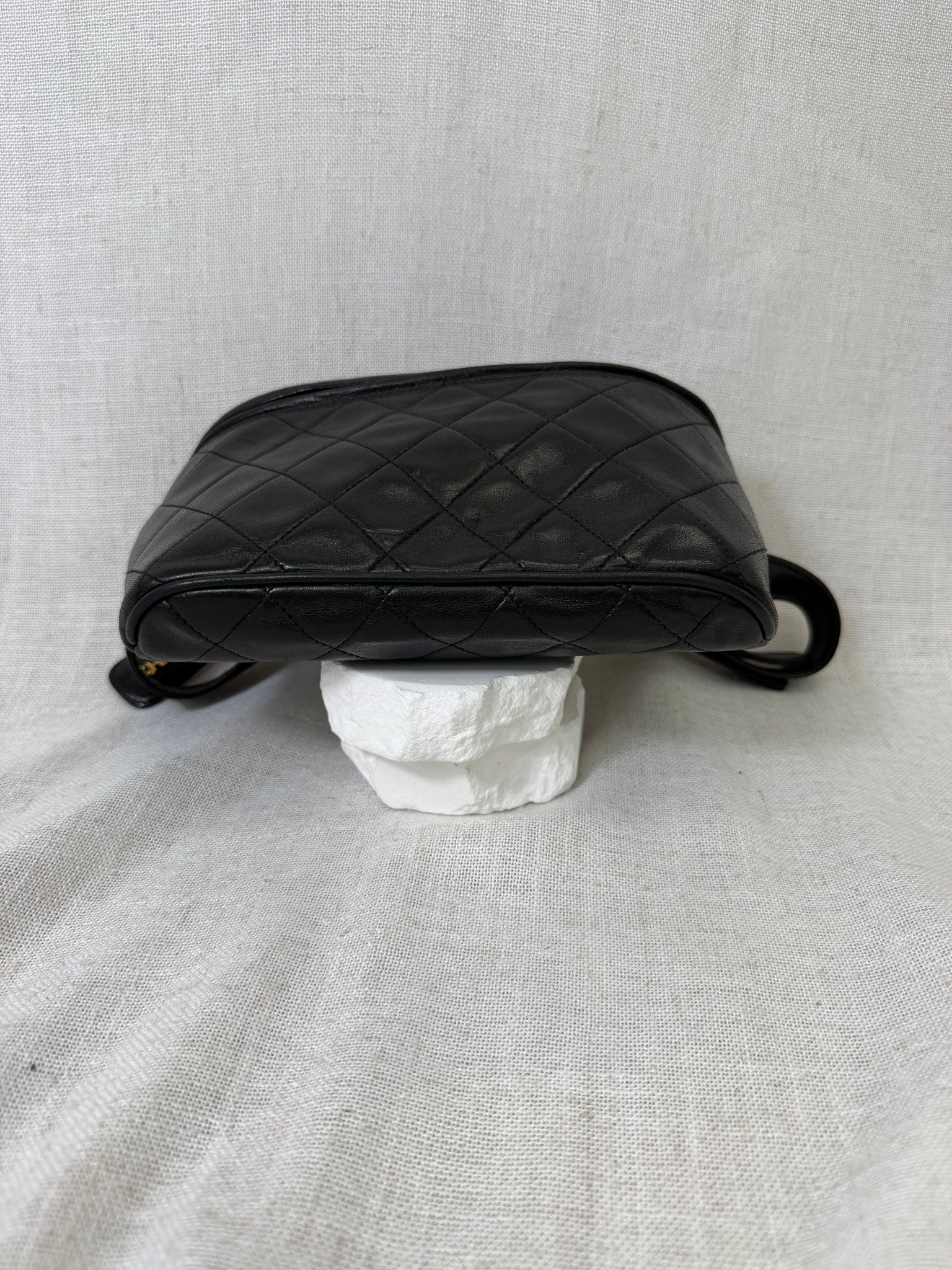 Chanel Black Lambskin Leather Belt Bag