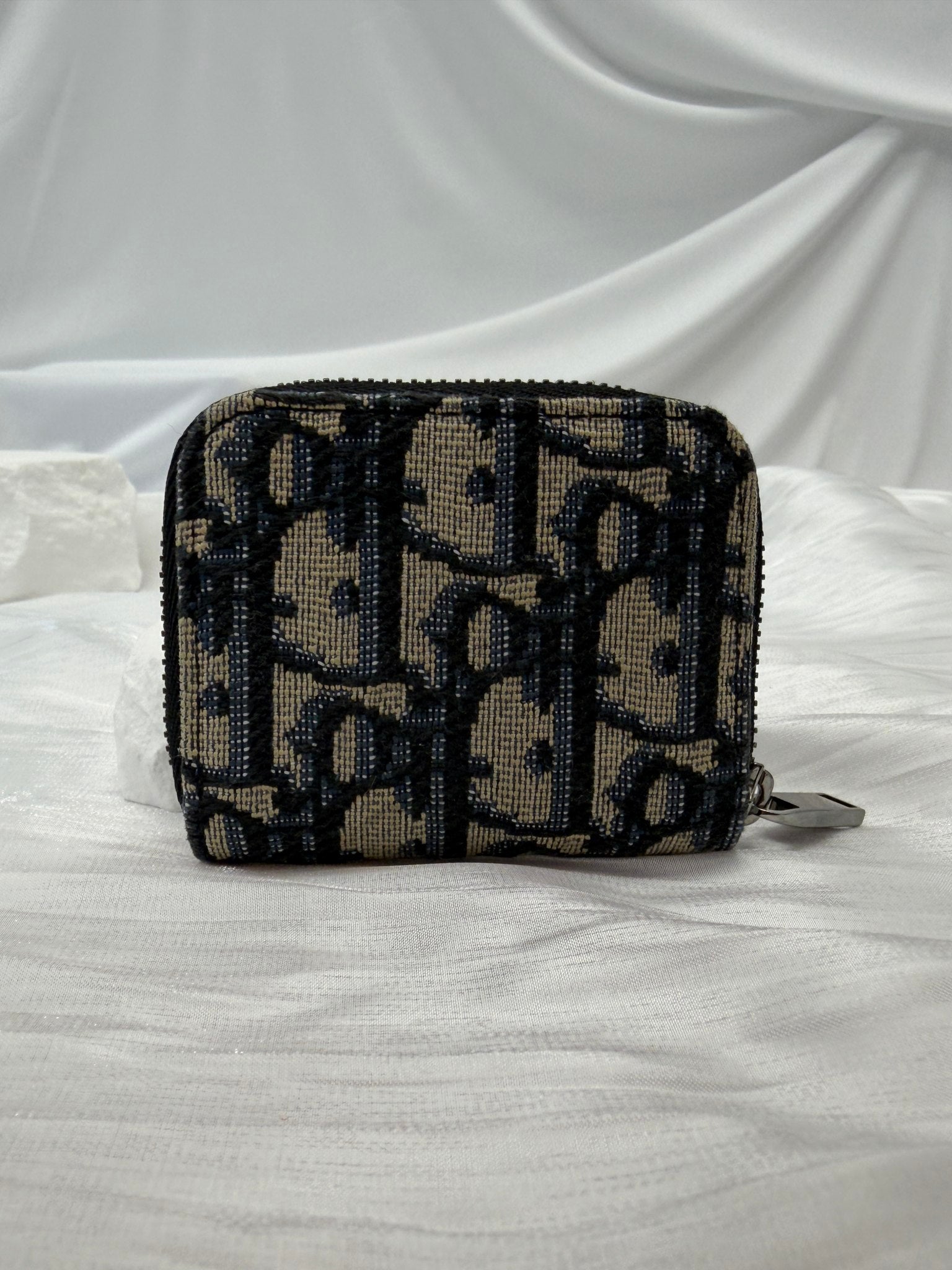 Christian Dior Blue Trotter Mini Zippy Coin Pouch