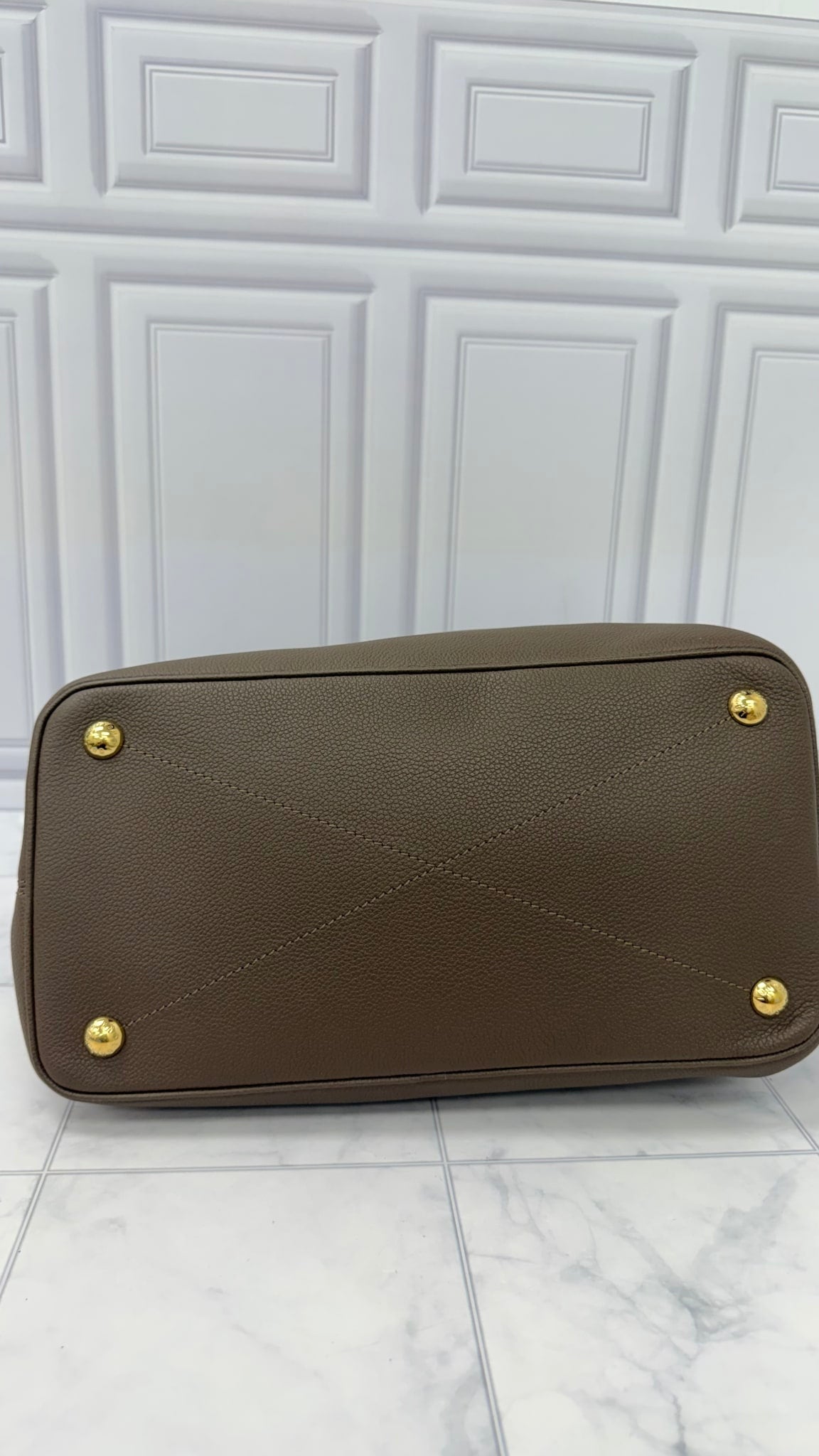 LIKE NEW - Louis Vuitton Brown Monogram Empreinte Leather Citadine PM Tote Bag