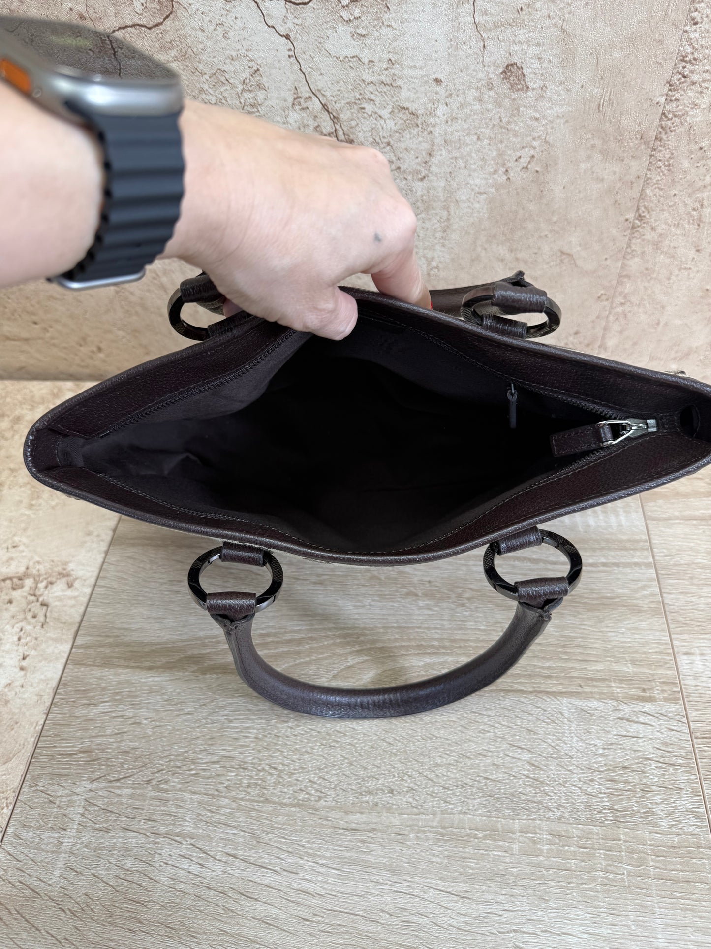 Gucci GG Brown Canvas Tote Bag