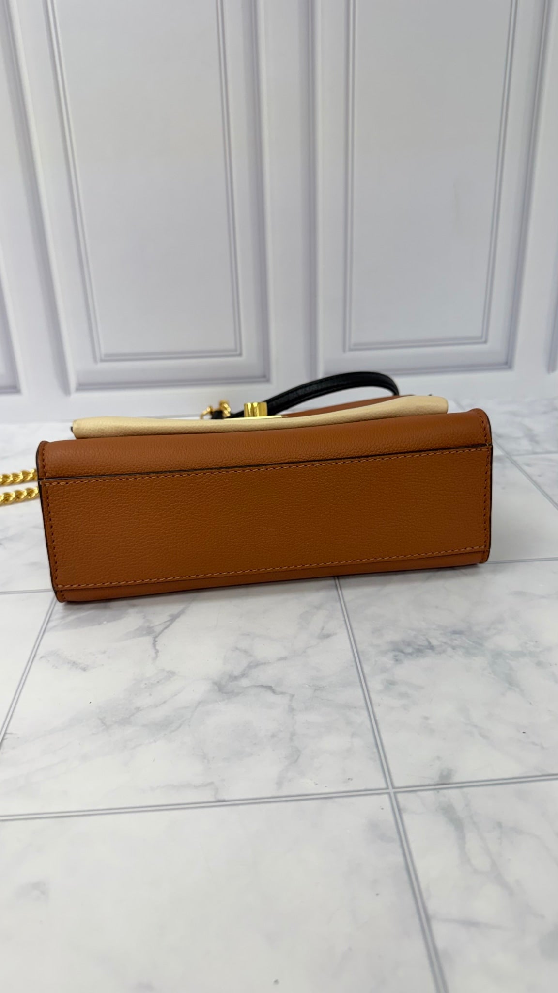Louis Vuitton Brown Grained Leather My Lock Me Chain Bag