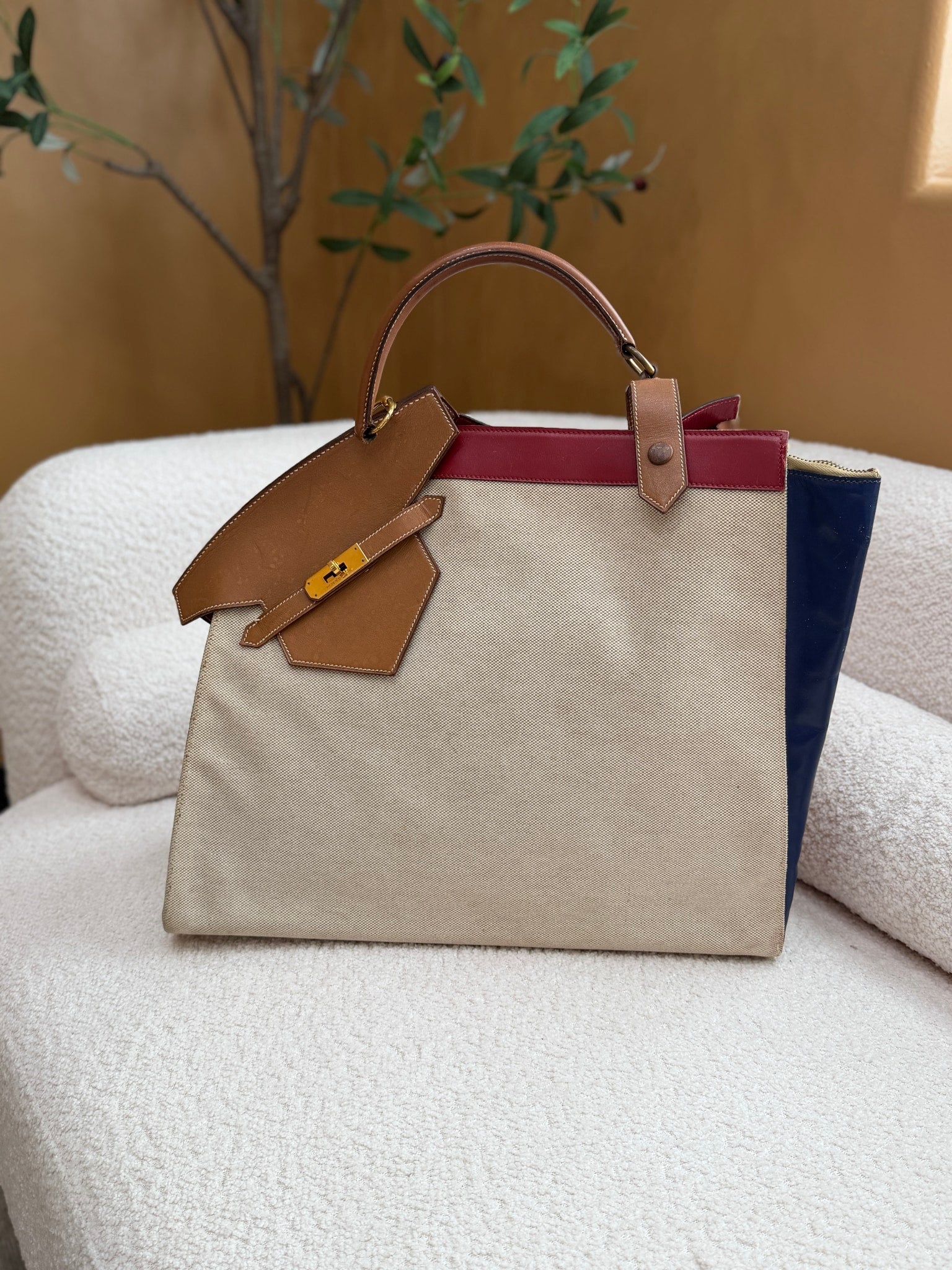 Hermès Toile Sac Himalaya Symbiose 43