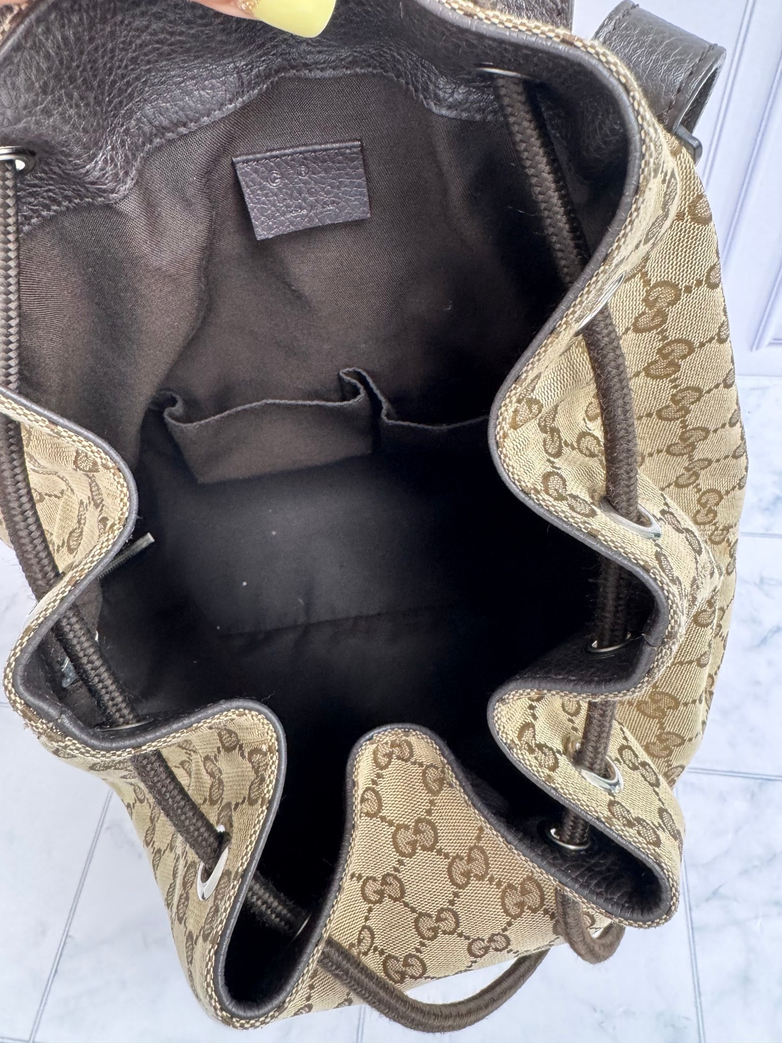 Gucci GG Supreme Canvas Drawstring Backpack