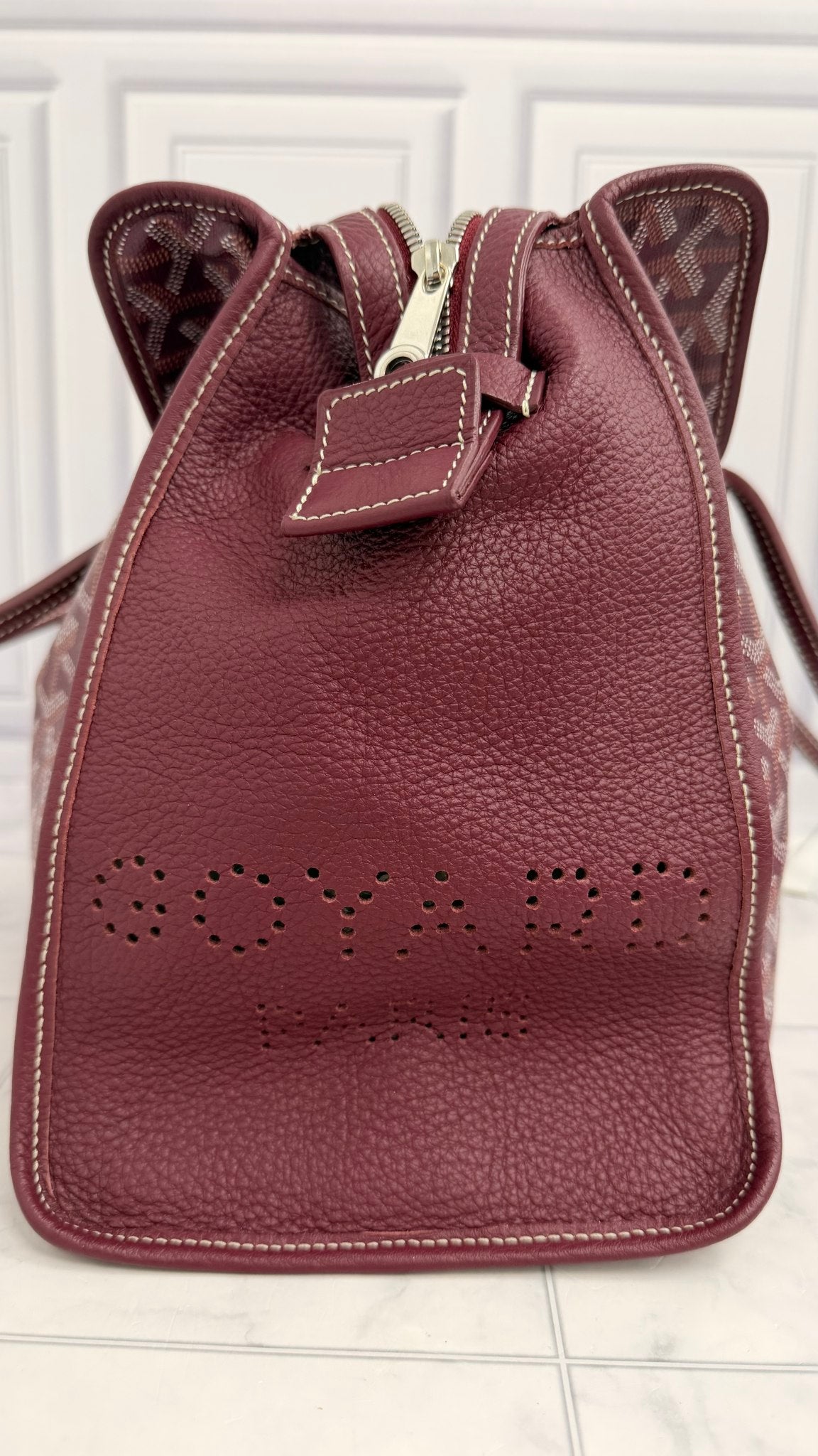 Goyard Burgundy Goyardine Canvas Sac Hardy PM Pet Carrier