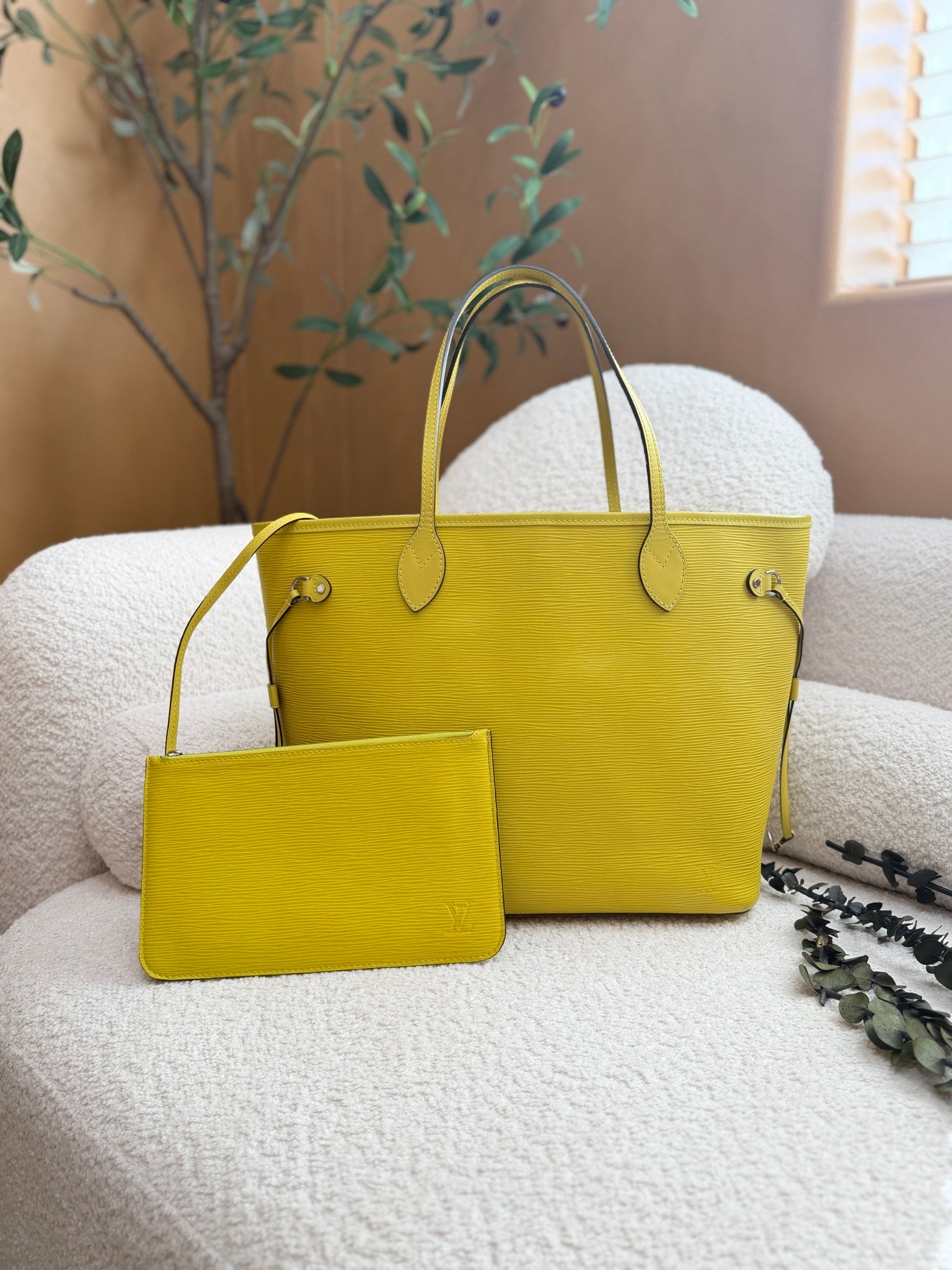 Louis Vuitton Yellow Epi Neverfull MM