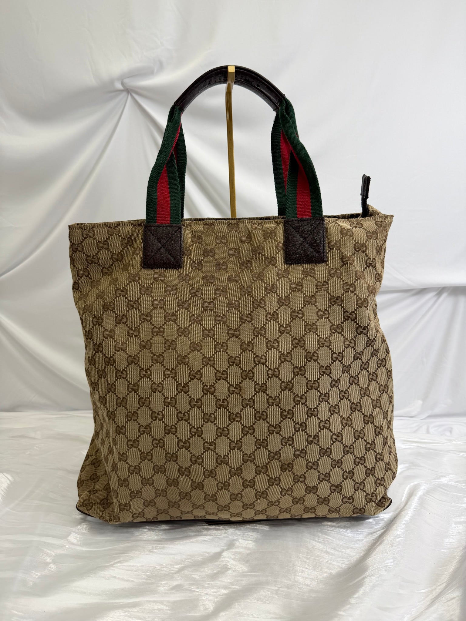 Gucci GG Brown Canvas Web Straps Messenger Bag
