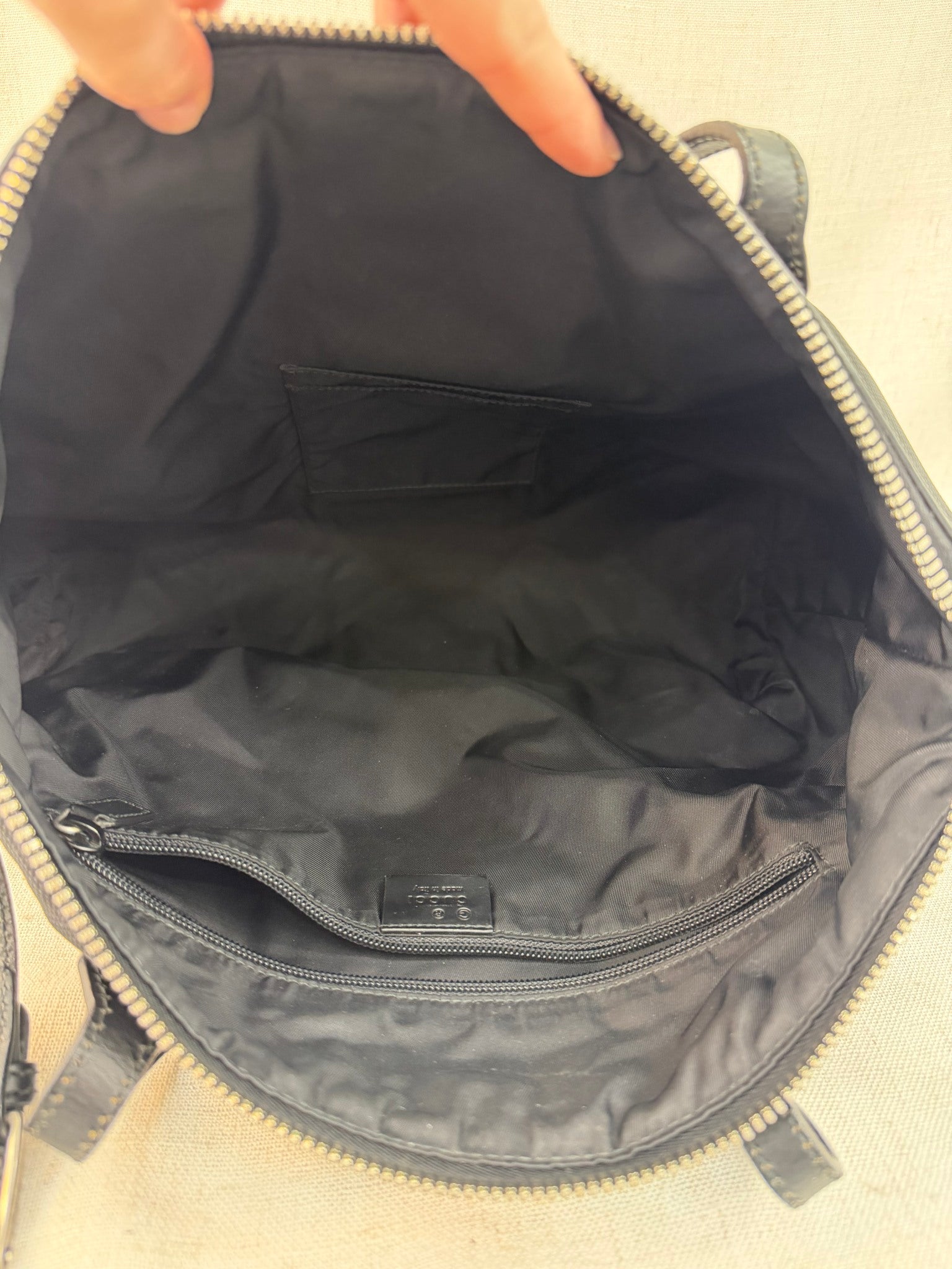 Gucci Black Canvas And Web Two Way Messenger Bag