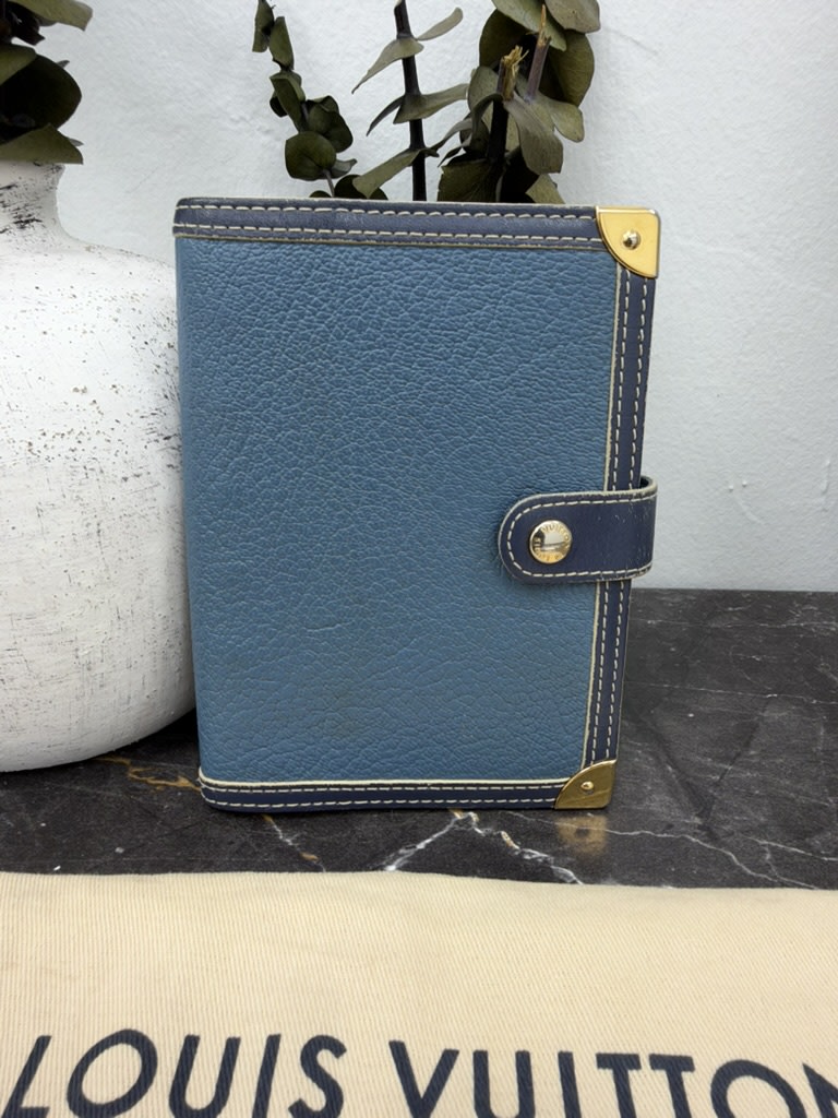 Louis Vuitton Blue Suhali Leather Agenda Cover PM