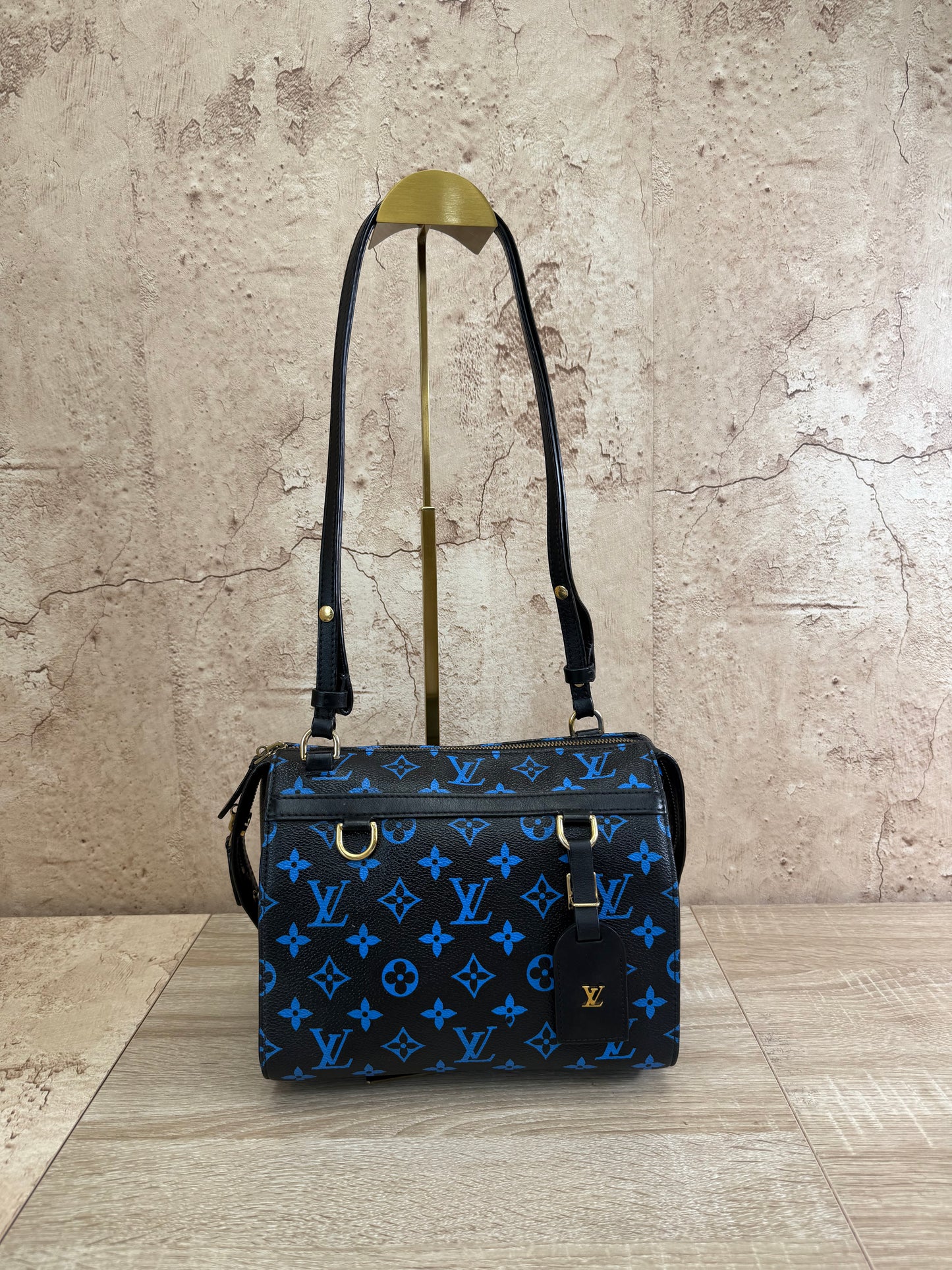 Louis Vuitton Monogram Black x Blue Speedy Amazon PM