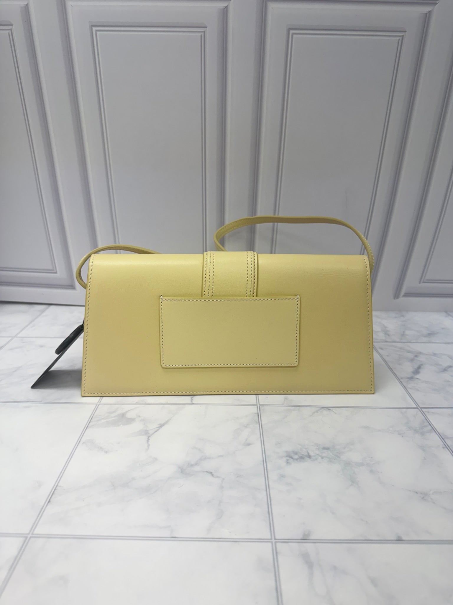 BRAND NEW - Jacquemus Creme Leather Le Bambino Long Shoulder Bag
