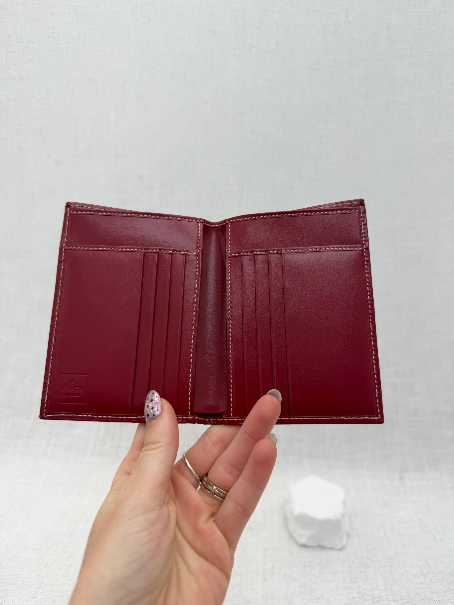 Fendi Red Zucca Canvas Compact Bifold