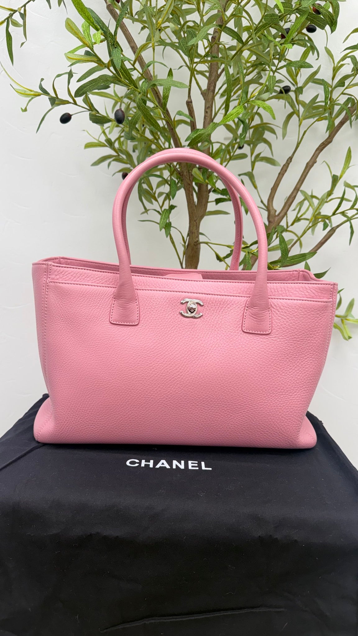 Chanel Pink Calfskin Leather Executive Cerf Large Tote Bag
