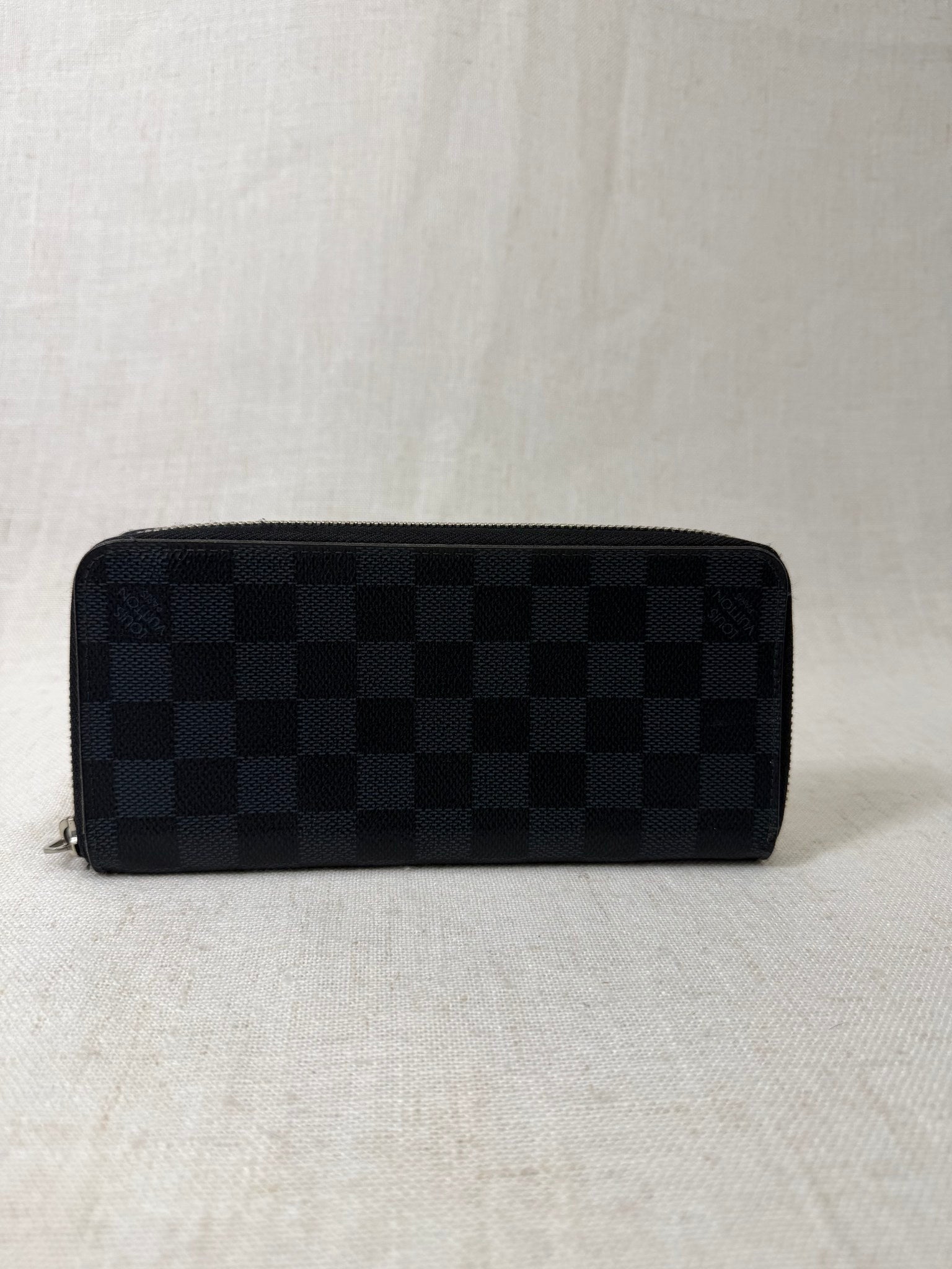 Louis Vuitton Black Damier Graphite Print Zip Around Wallet