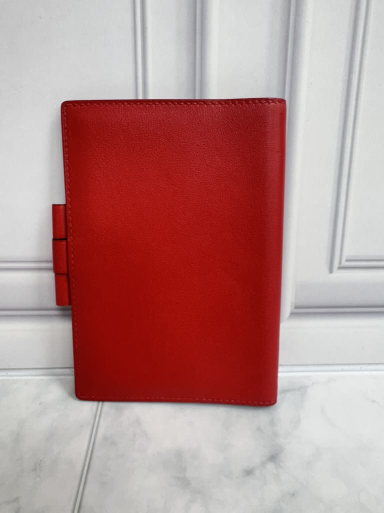 LIKE NEW - Hermes Red Leather Vision Notebook Cover