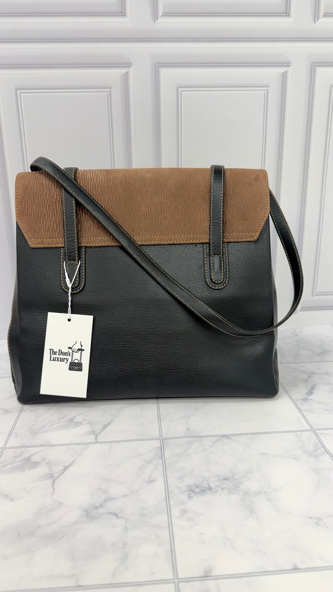 Loewe Black And Brown Leather Velazquez Twist shoulder Bag