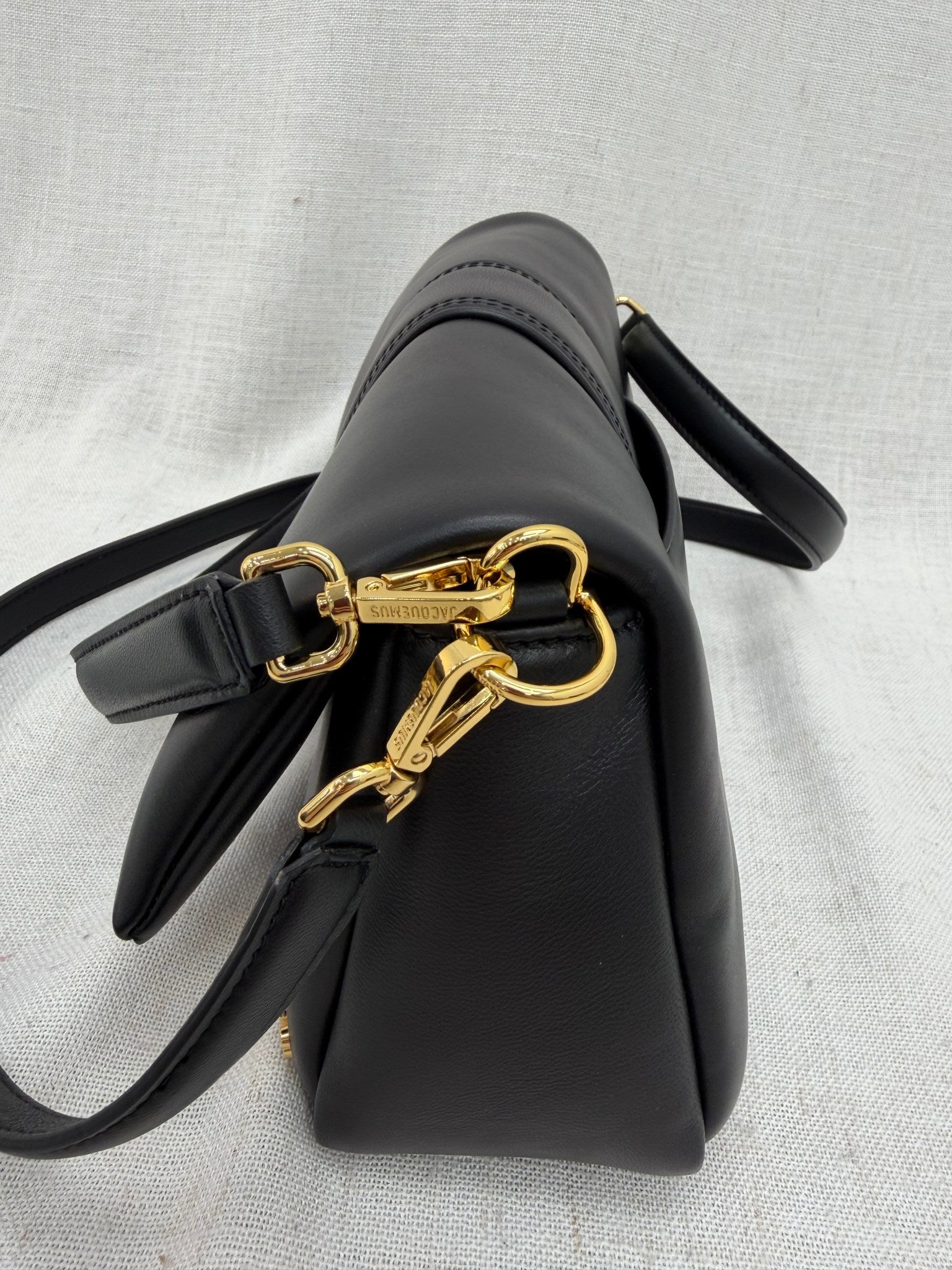 LIKE NEW - Jacquemes Black Leather Le Bambimou 2Way Bag