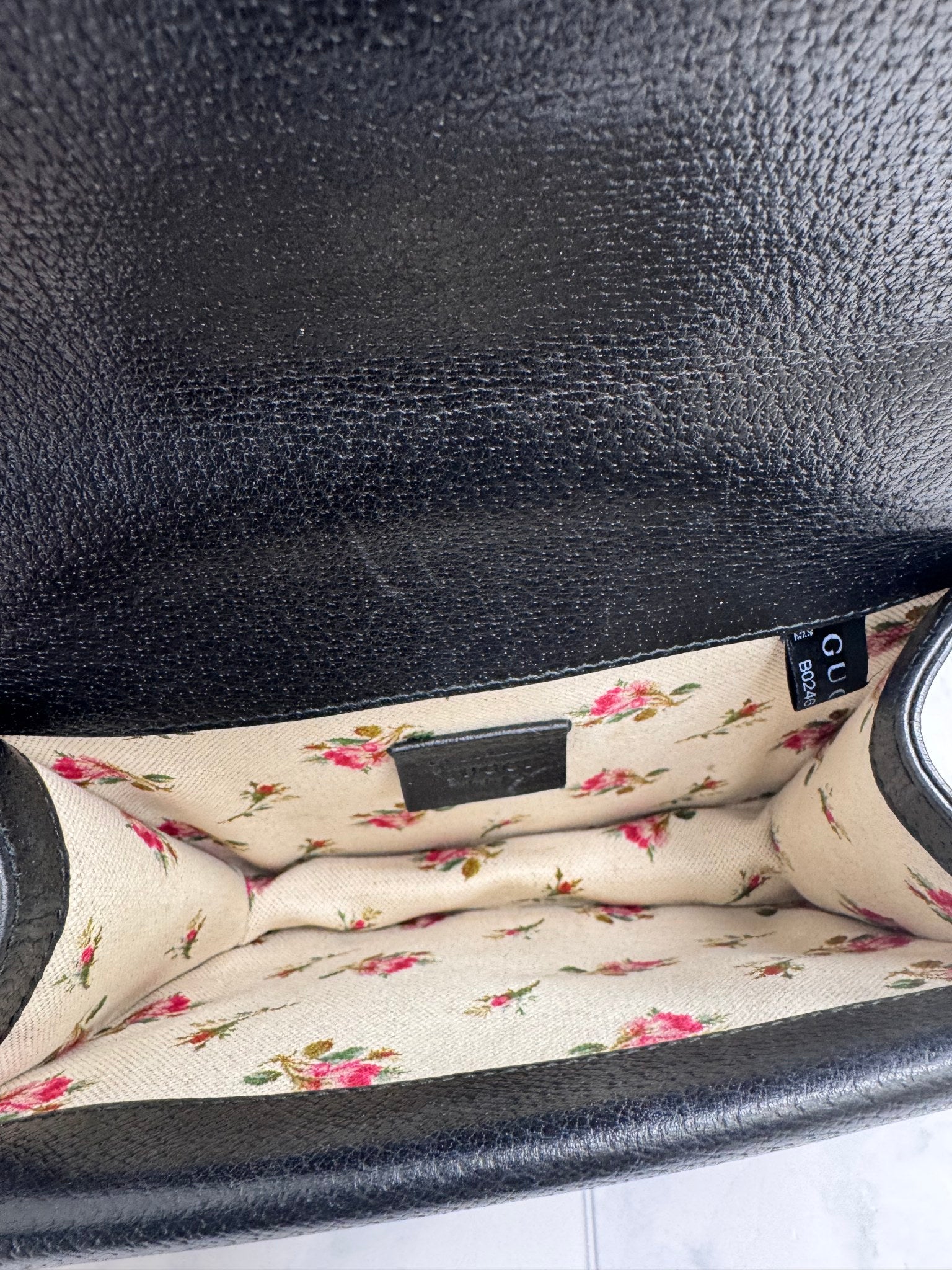 Gucci Black Leather Web Dionysus Mini Shoulder Bag