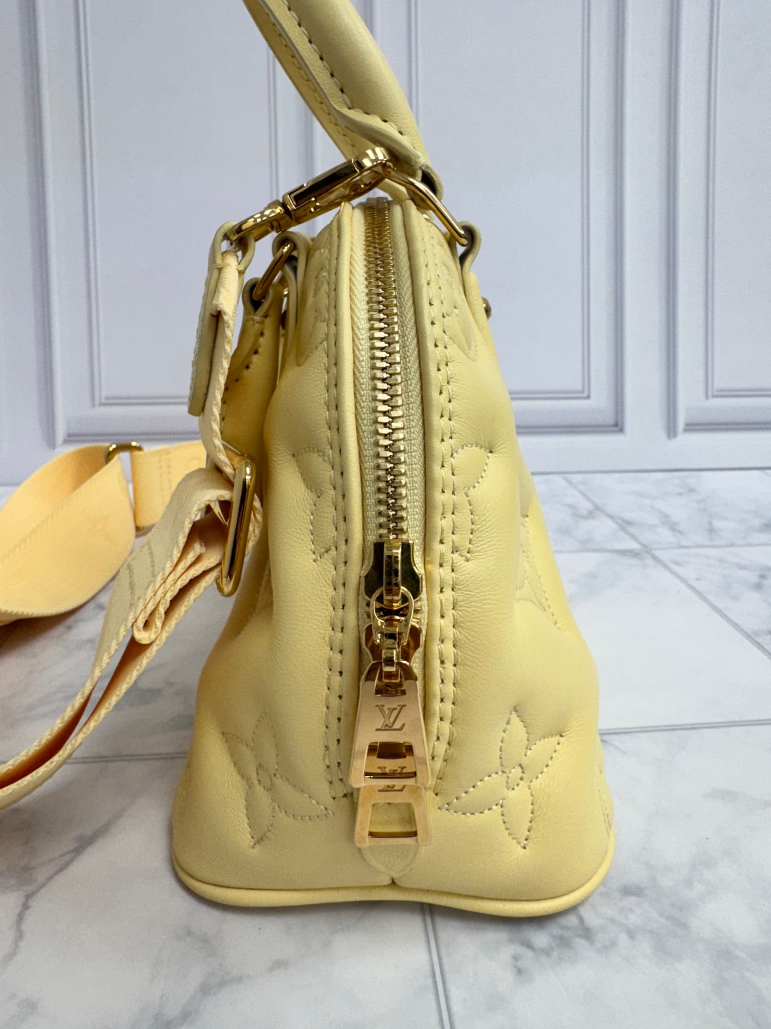 Louis Vuitton Yellow Bubblegram Leather Alma BB Crossbody Bag