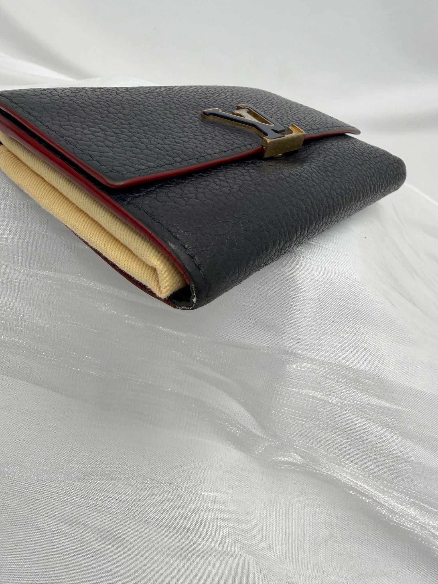 Louis Vuitton Blue Taurillon Leather Capucines Compact Wallet