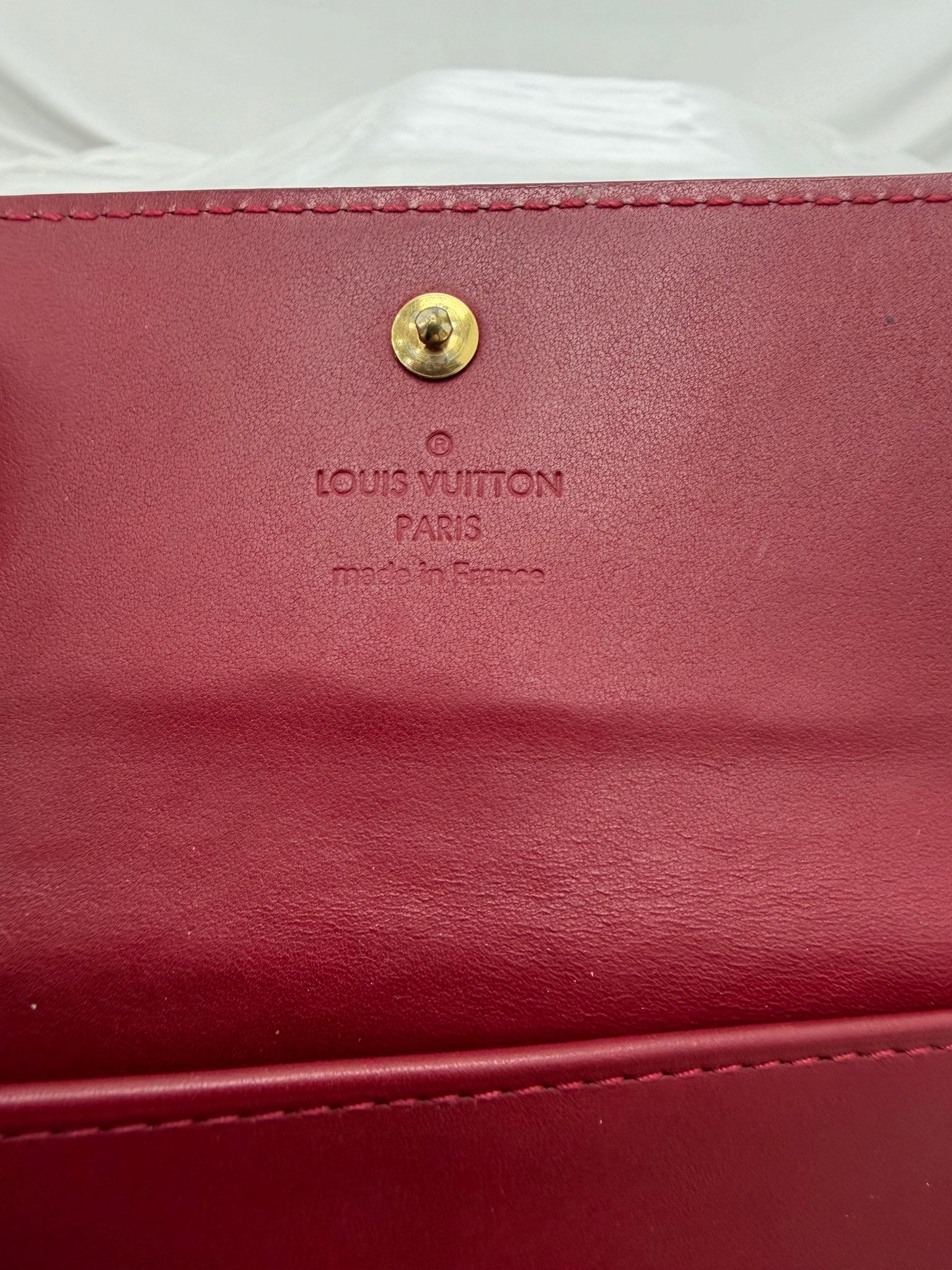 Louis Vuitton Red Vernis Elise Wallet