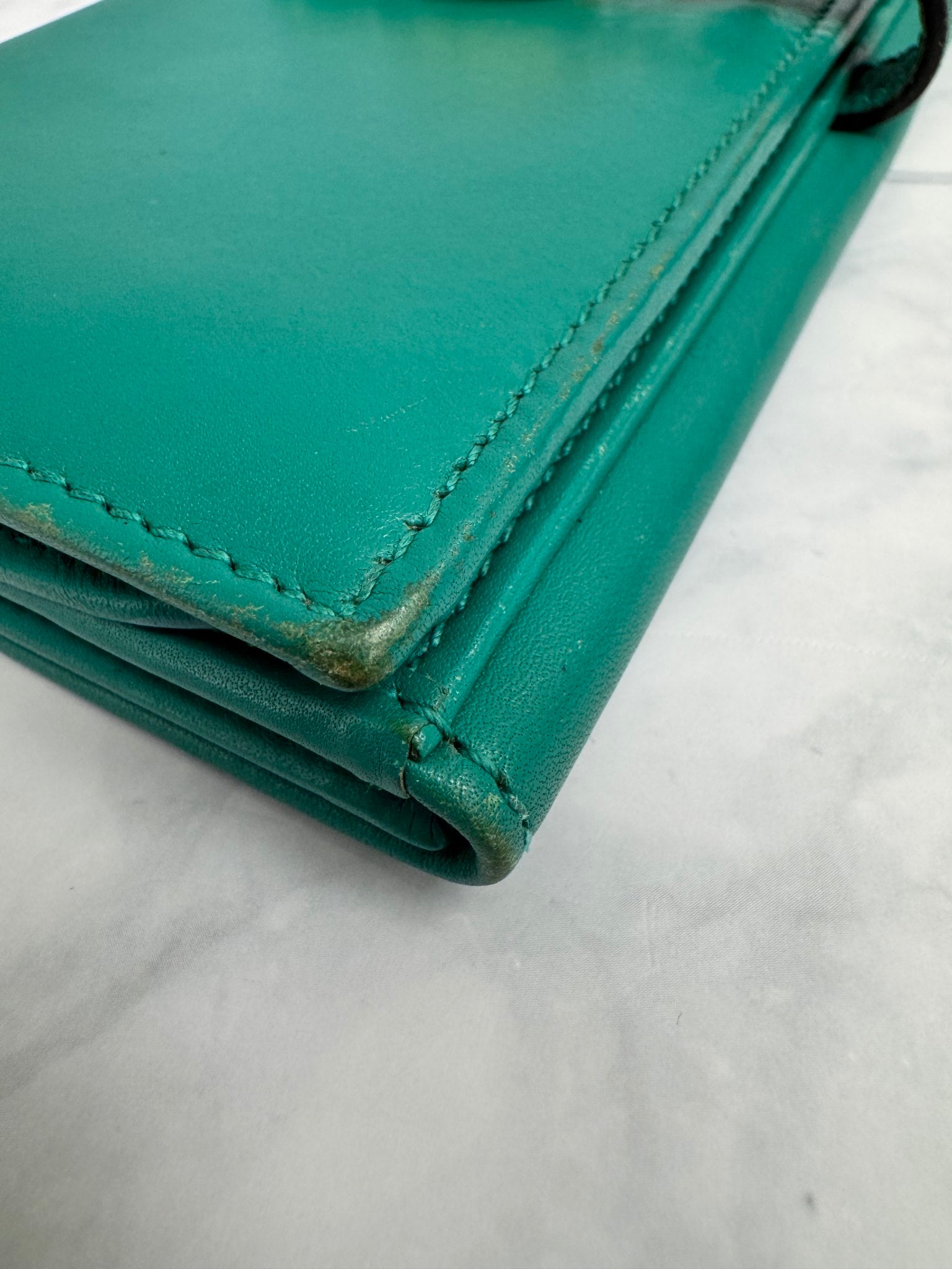 Gucci Teal Leather Jackie Long Wallet