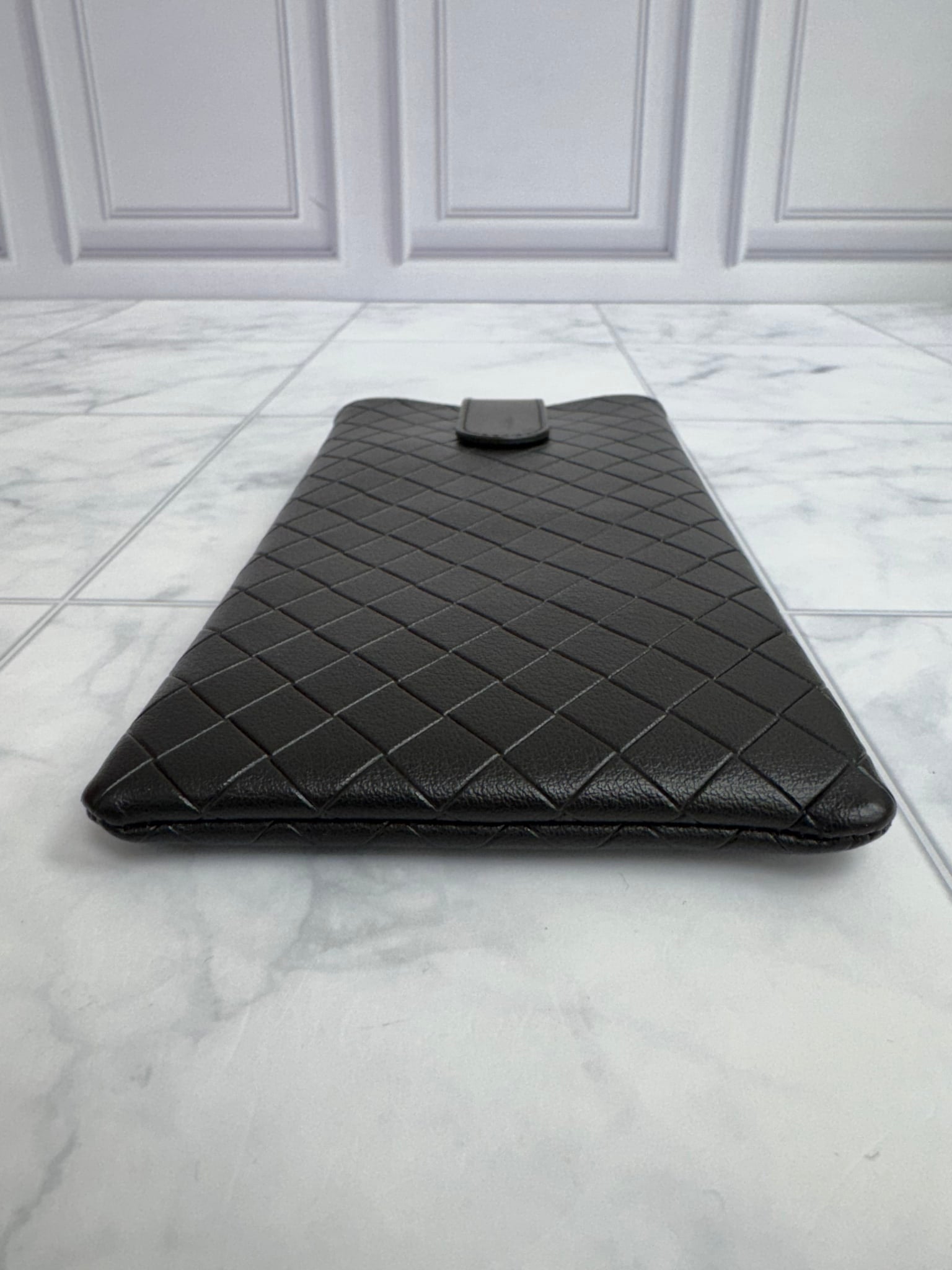 Bottega Veneta Brown Interacciato Lambskin Glasses Case